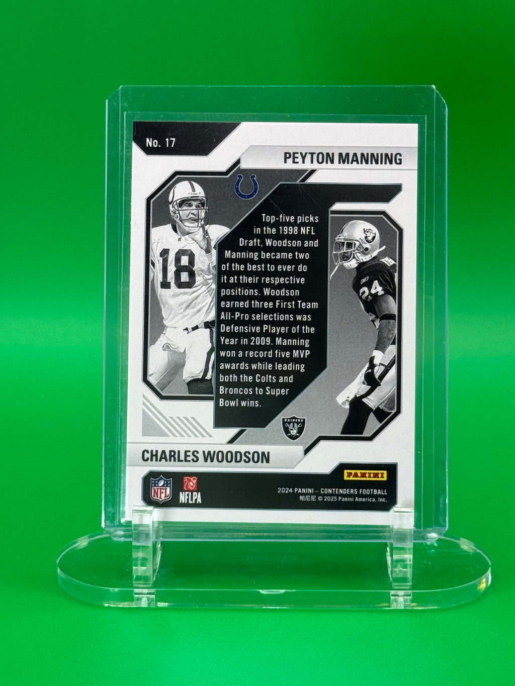 2024 Panini Contenders Draft Class Peyton Manning Charles Woodson Insert