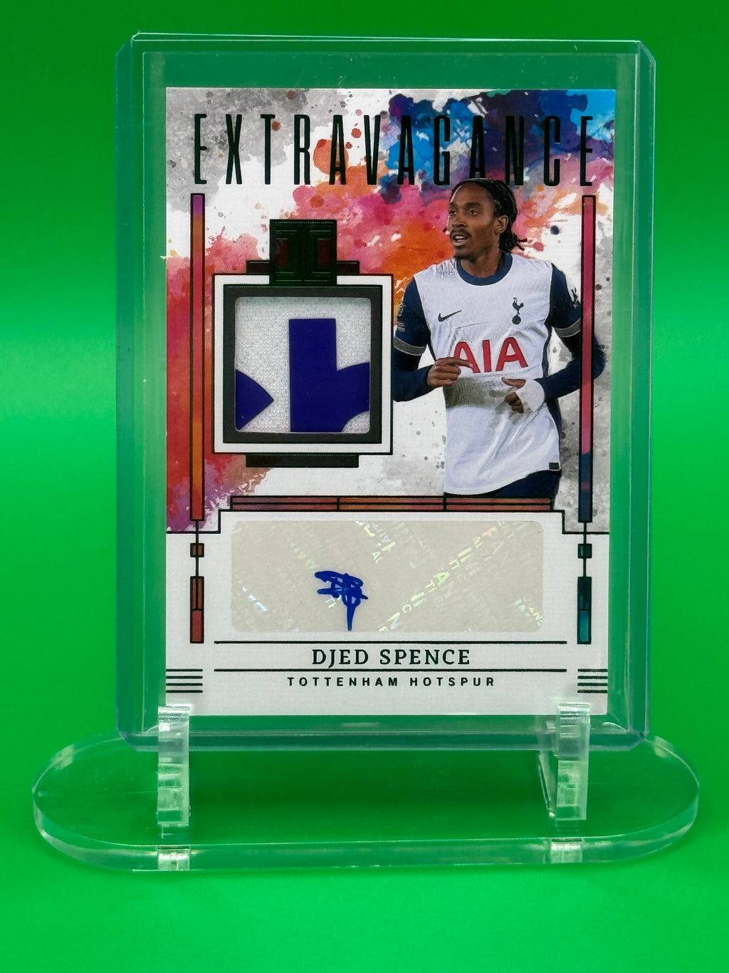 2024-25 Panini Impeccable Soccer Djed Spence Extravagance Patch Auto /5 Tottenham Hotspur