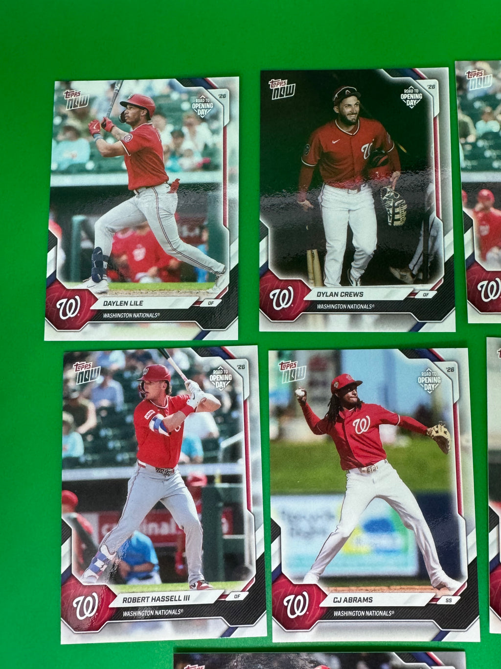 2026 Washington Nationals MLB Topps NOW® Road To Opening Day 10-Card Team Set