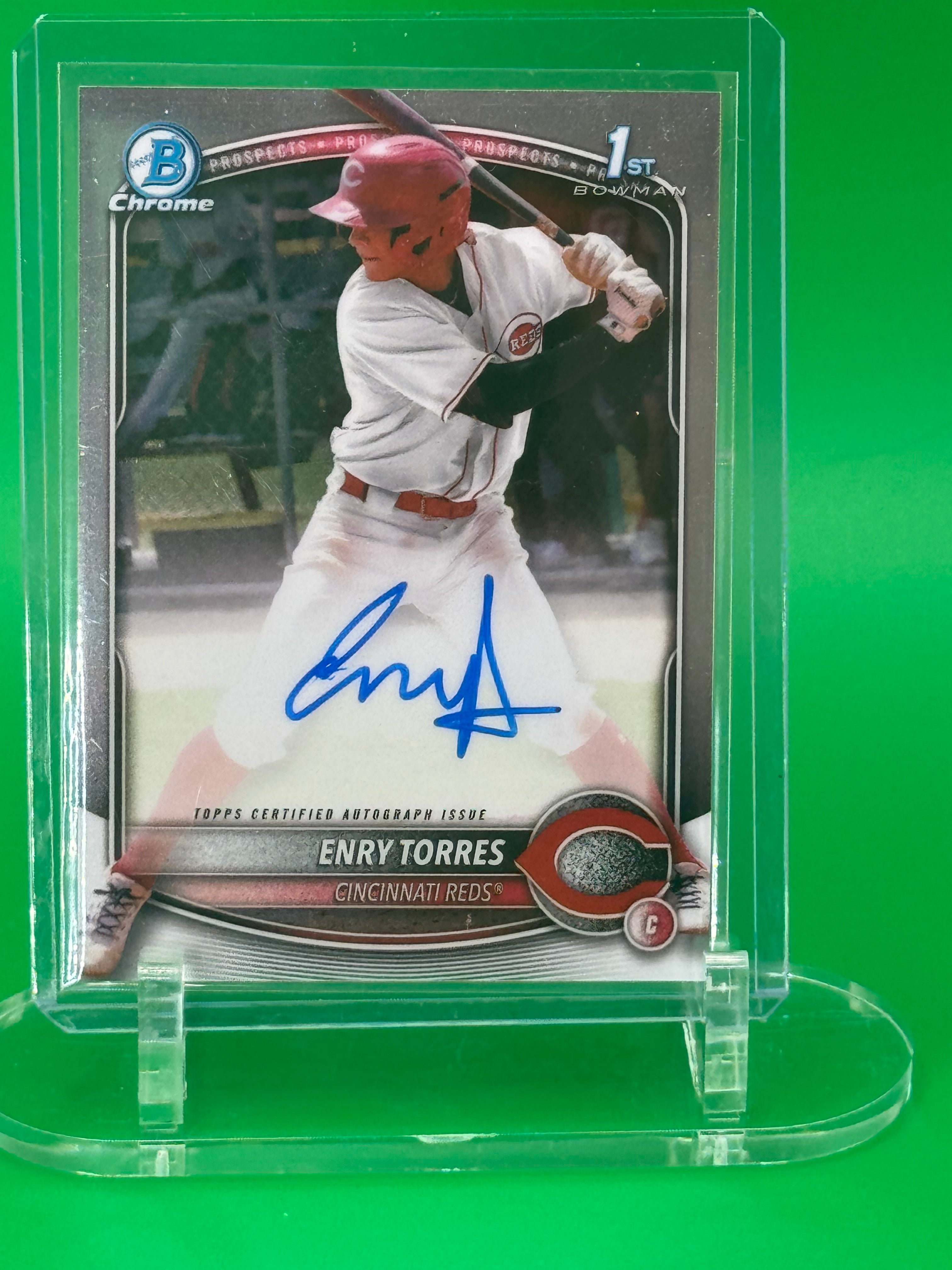 2025 Bowman Chrome Enry Torres First Bowman Auto #141/199 Cincinnati Reds