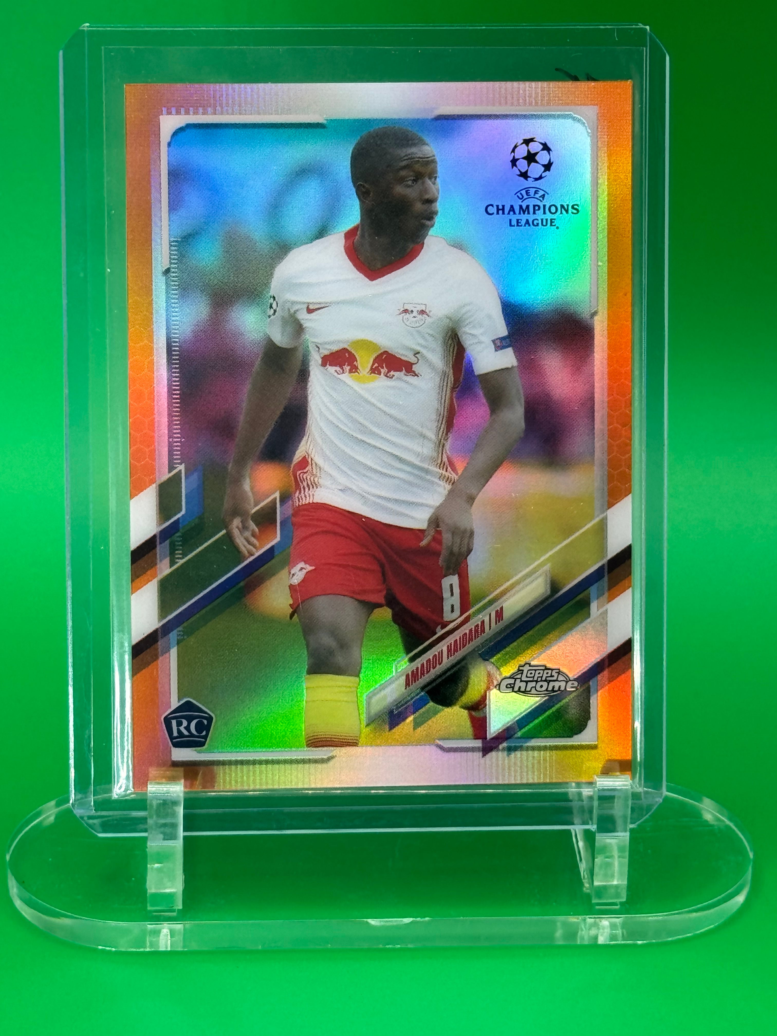 2021 Topps Chrome Amadou Haidara Orange Refractor Rookie 22/25 RB Leipzig