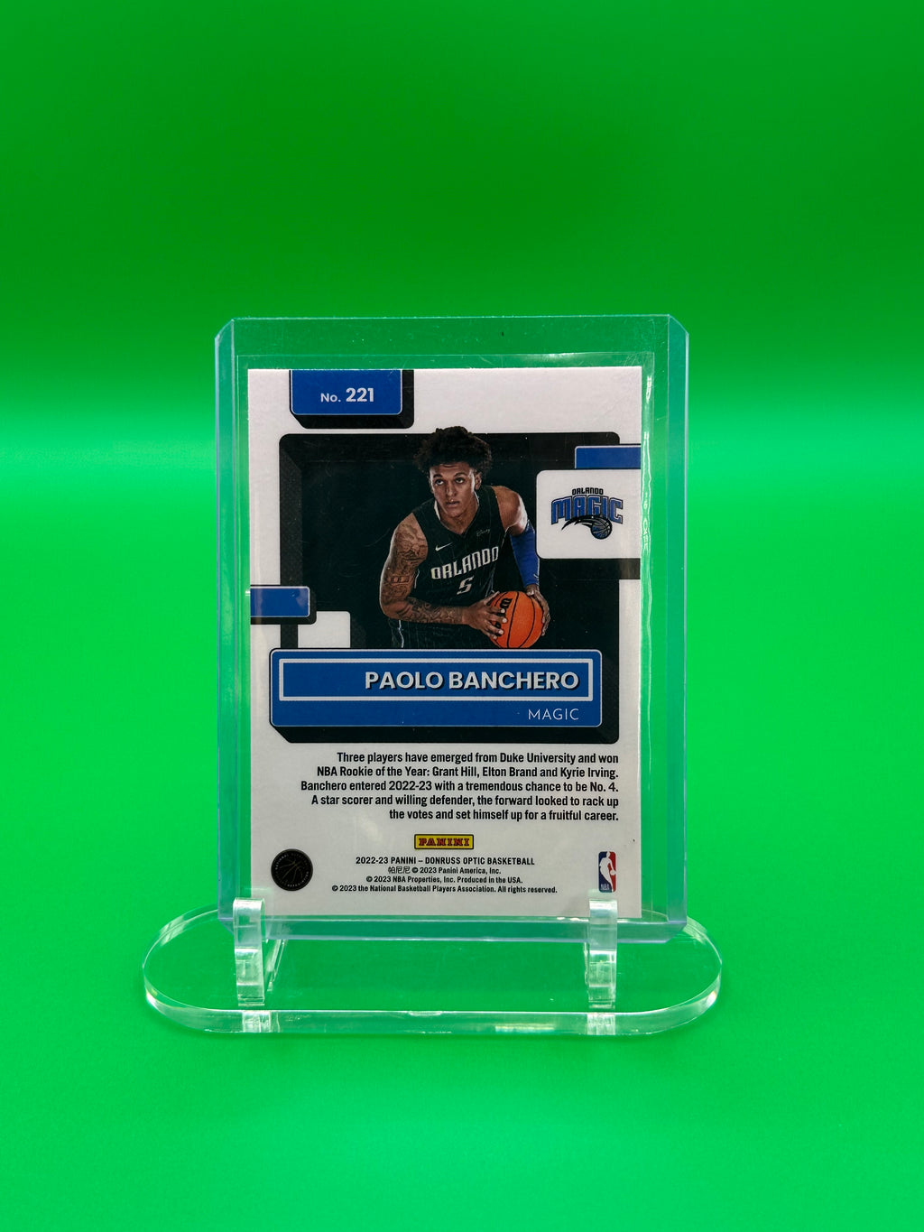 2022-23 Donruss Optic Paolo Banchero Rated Rookie RC Orlando Magic