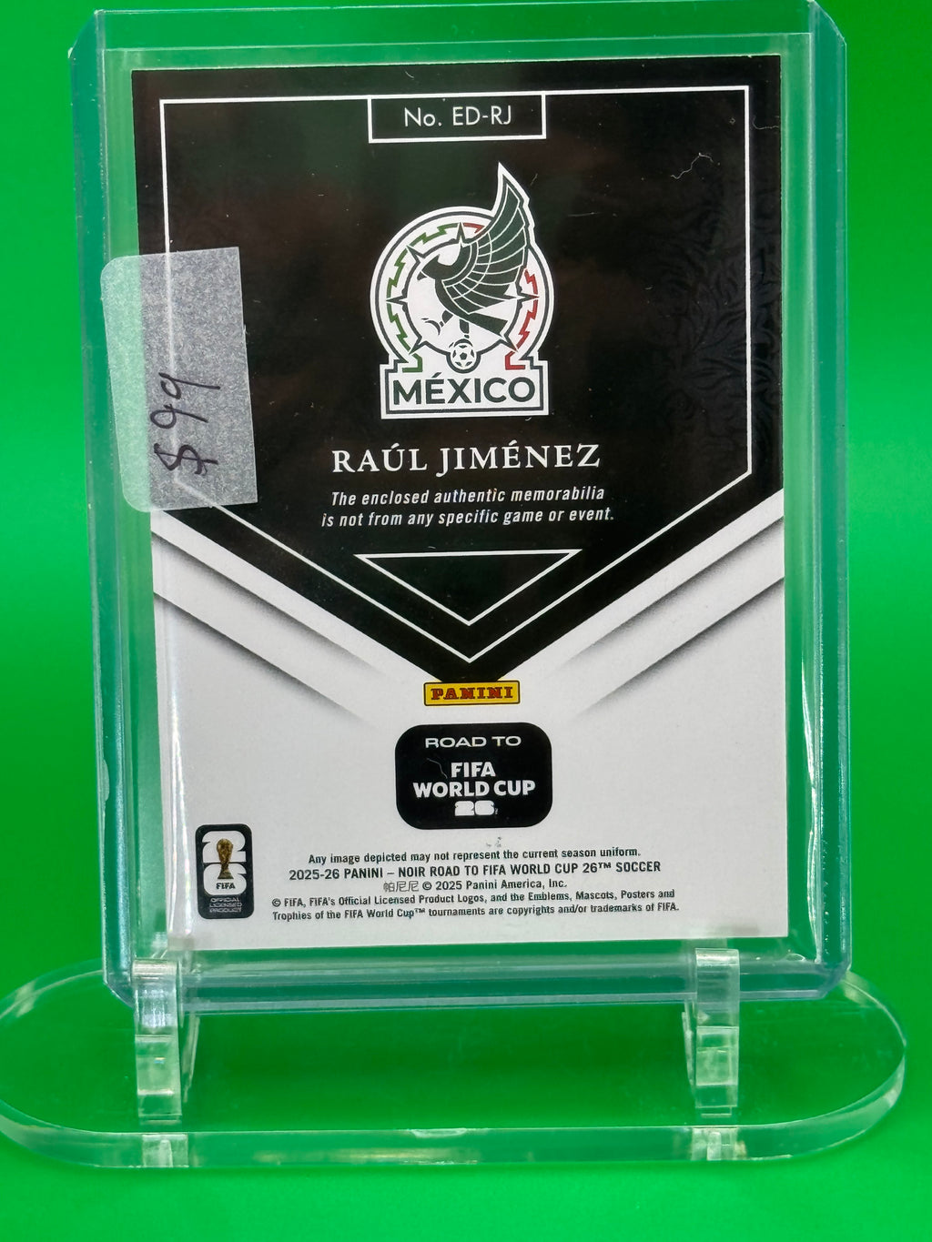 RAUL JIMENEZ 2025 PANINI NOIR ELEGANT DECOR PATCH 05/70 MEXICO