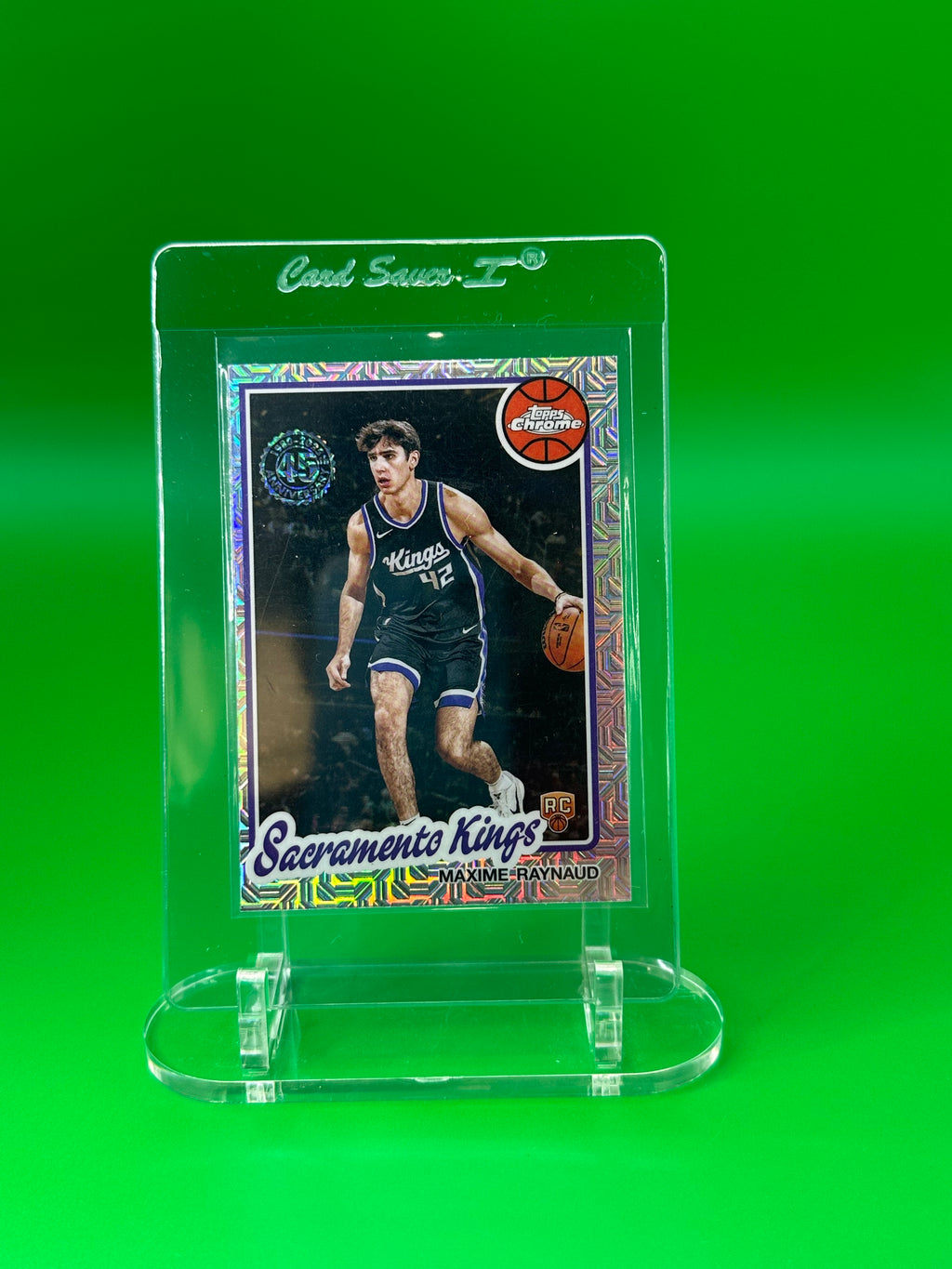 2025 Topps Chrome Maxime Raynaud 45th Anniversary Mojo Refractor Rookie RC Sacramento Kings