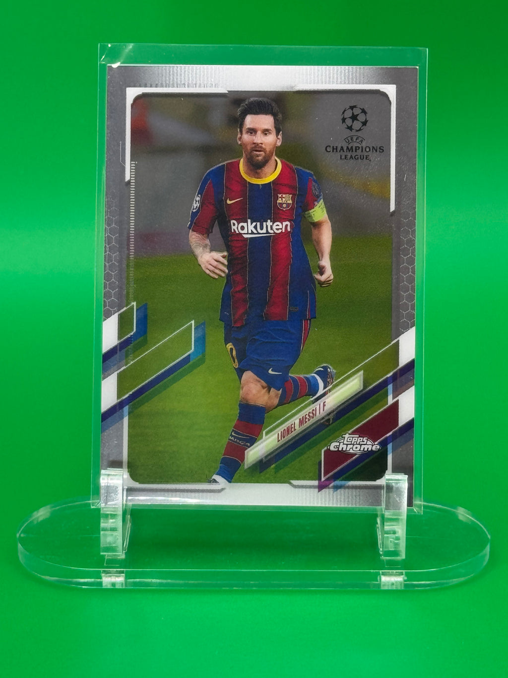 2021 Topps Chrome UEFA Champions League Lionel Messi Base Card FC Barcelona