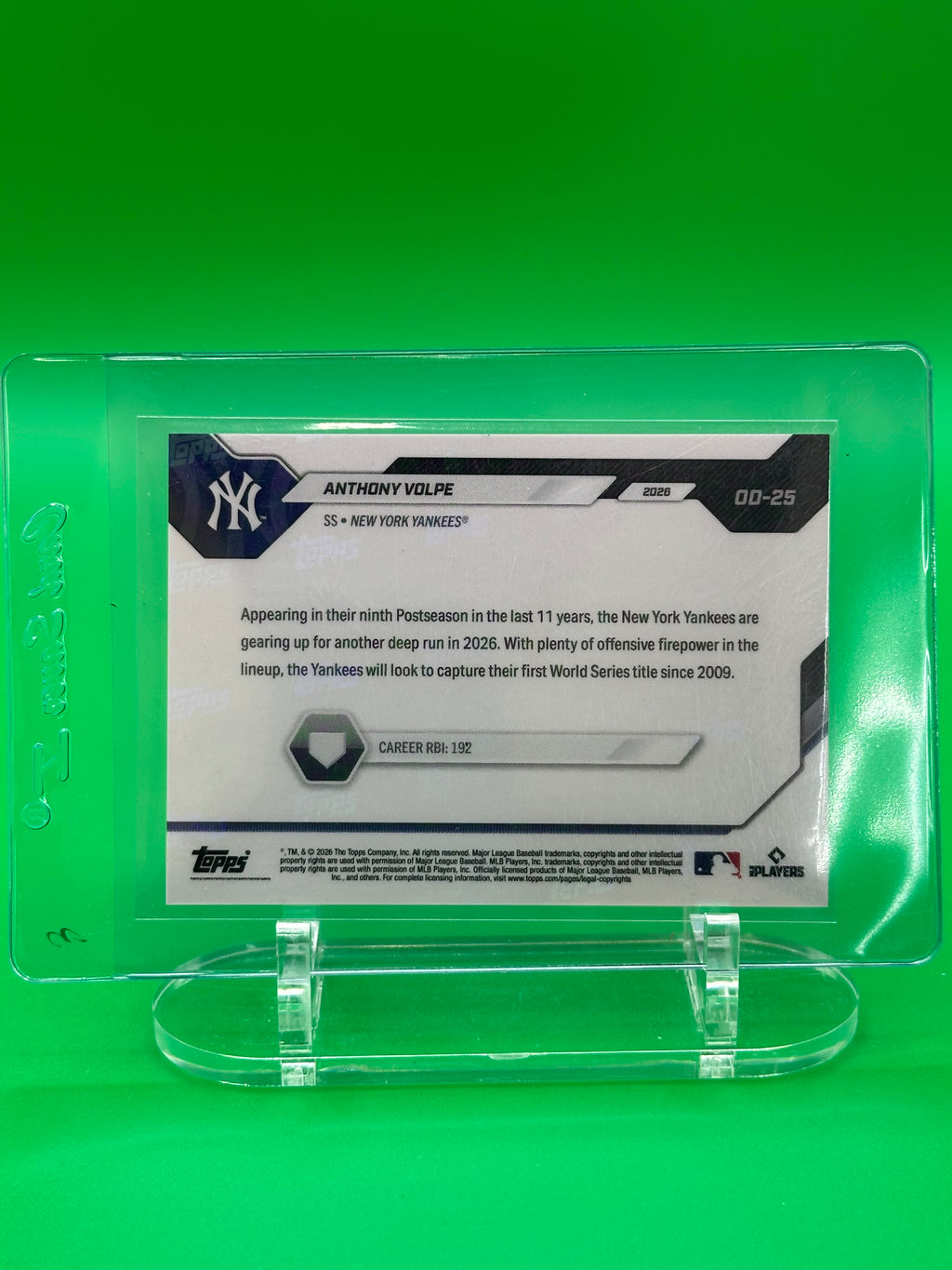Anthony Volpe 2026 Topps Now Road To Opening Day Baseball Card