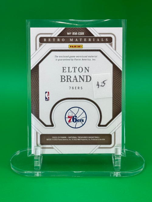 2022-23 Panini National Treasures Elton Brand Retro Materials Patch 20/25 Philadelphia 76ers