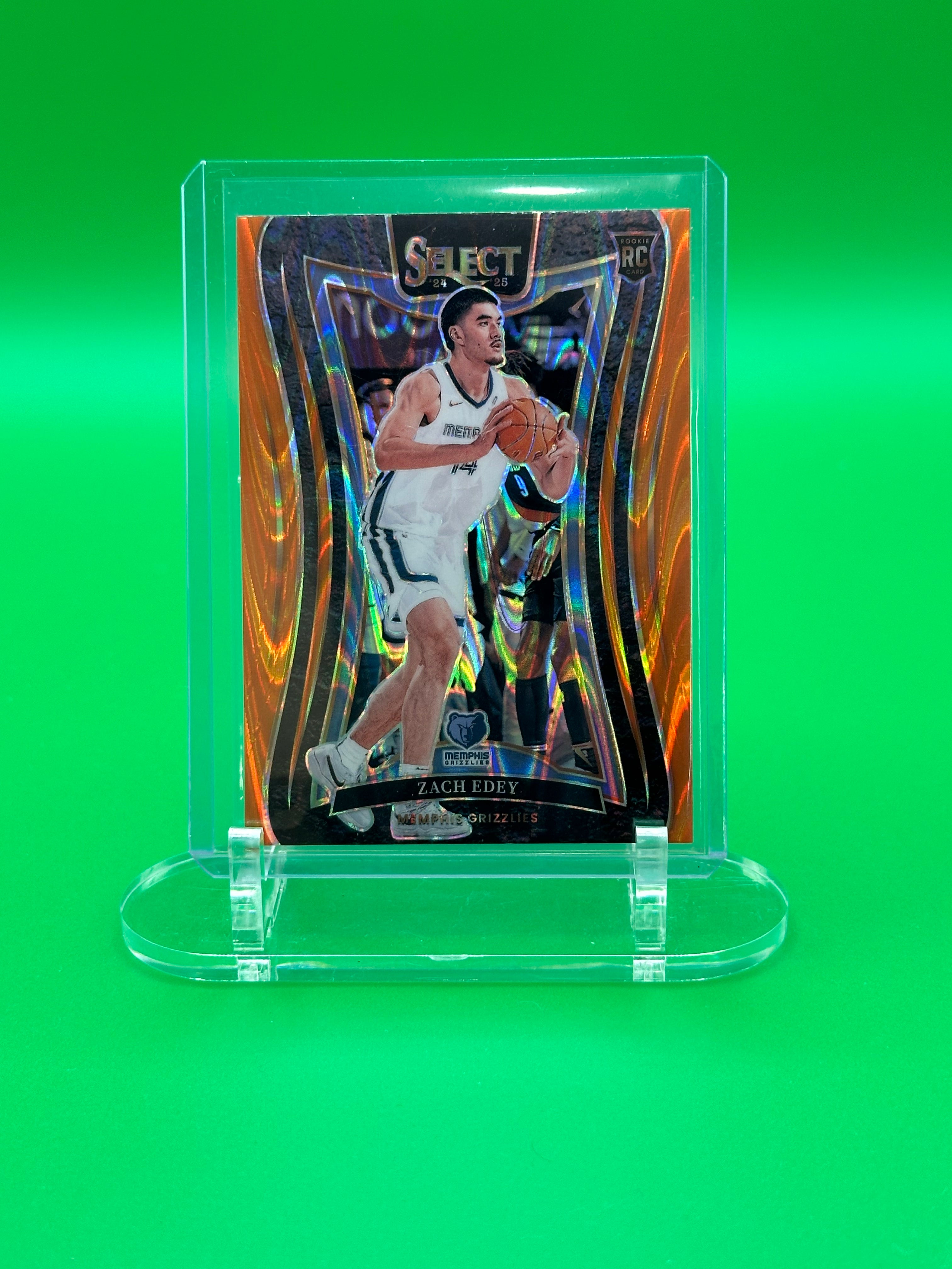 Zach Edey 2024-25 Panini Select Orange RayWave Mezzanine Level Rookie Basketball Card