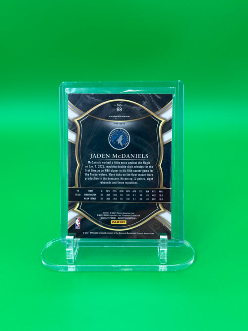 2021 Panini Select Jaden McDaniels Concourse Blue Black Pink Crackle Parallel Rookie RC Minnesota Timberwolves