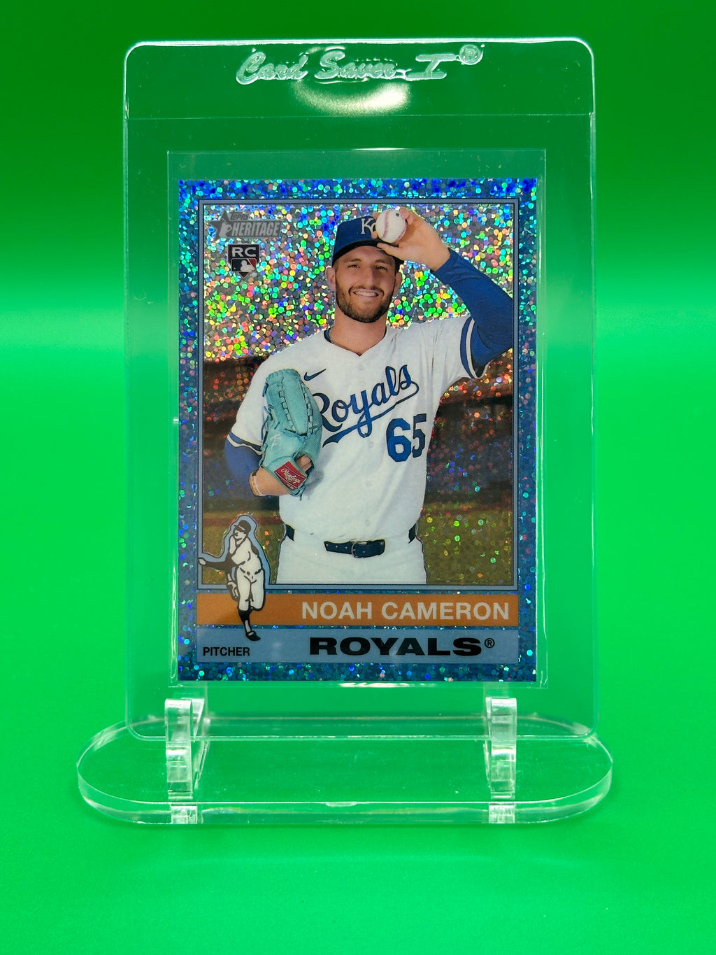 Noah Cameron 2025 Topps Heritage Light Blue Sparkle Rookie Baseball Card