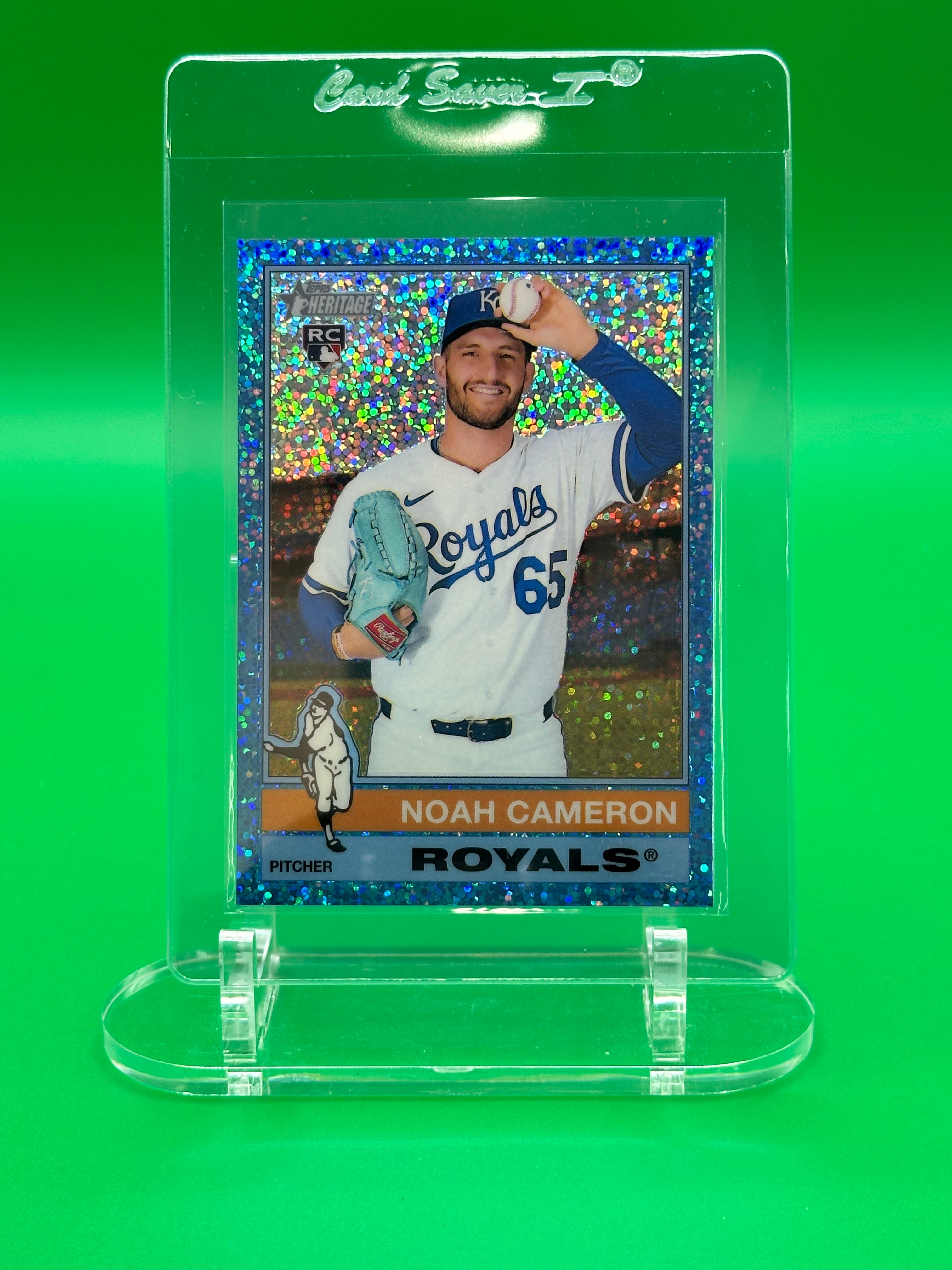 Noah Cameron 2025 Topps Heritage Light Blue Sparkle Rookie Baseball Card