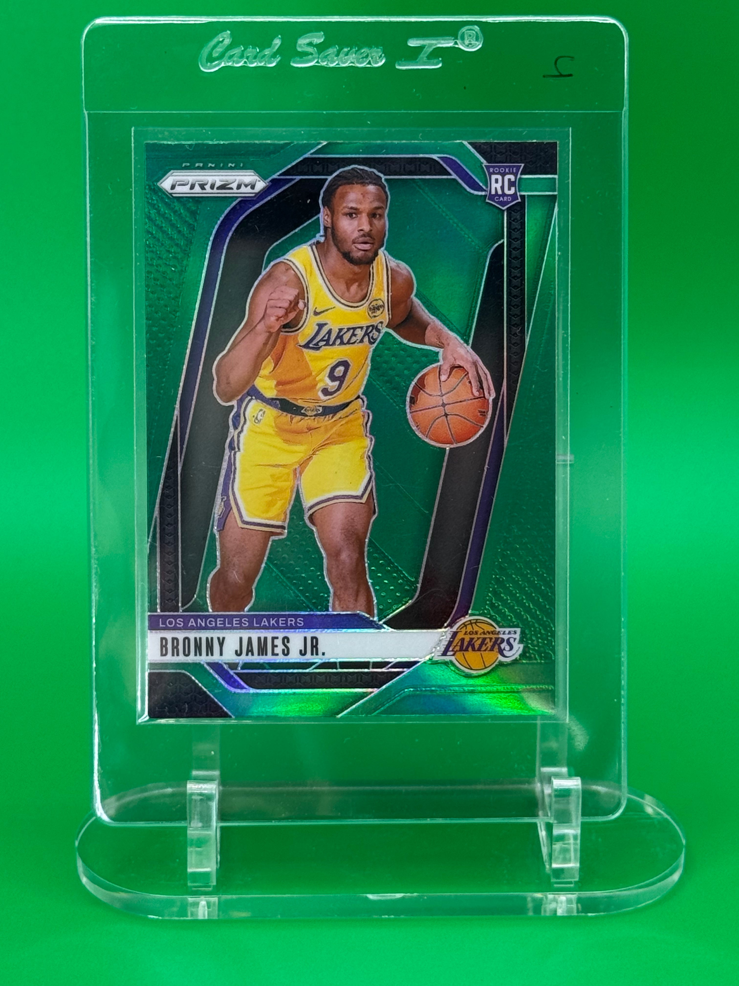2024-25 Panini Prizm Bronny James Jr RC Green Prizm Rookie Los Angeles Lakers