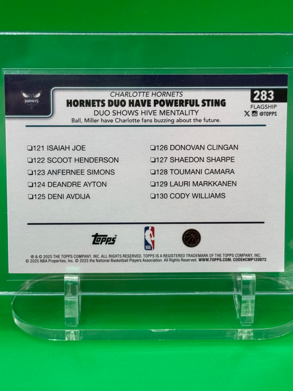 2025 Topps Charlotte Hornets Duo Shows Hive Mentality LaMelo Ball Team Insert Card