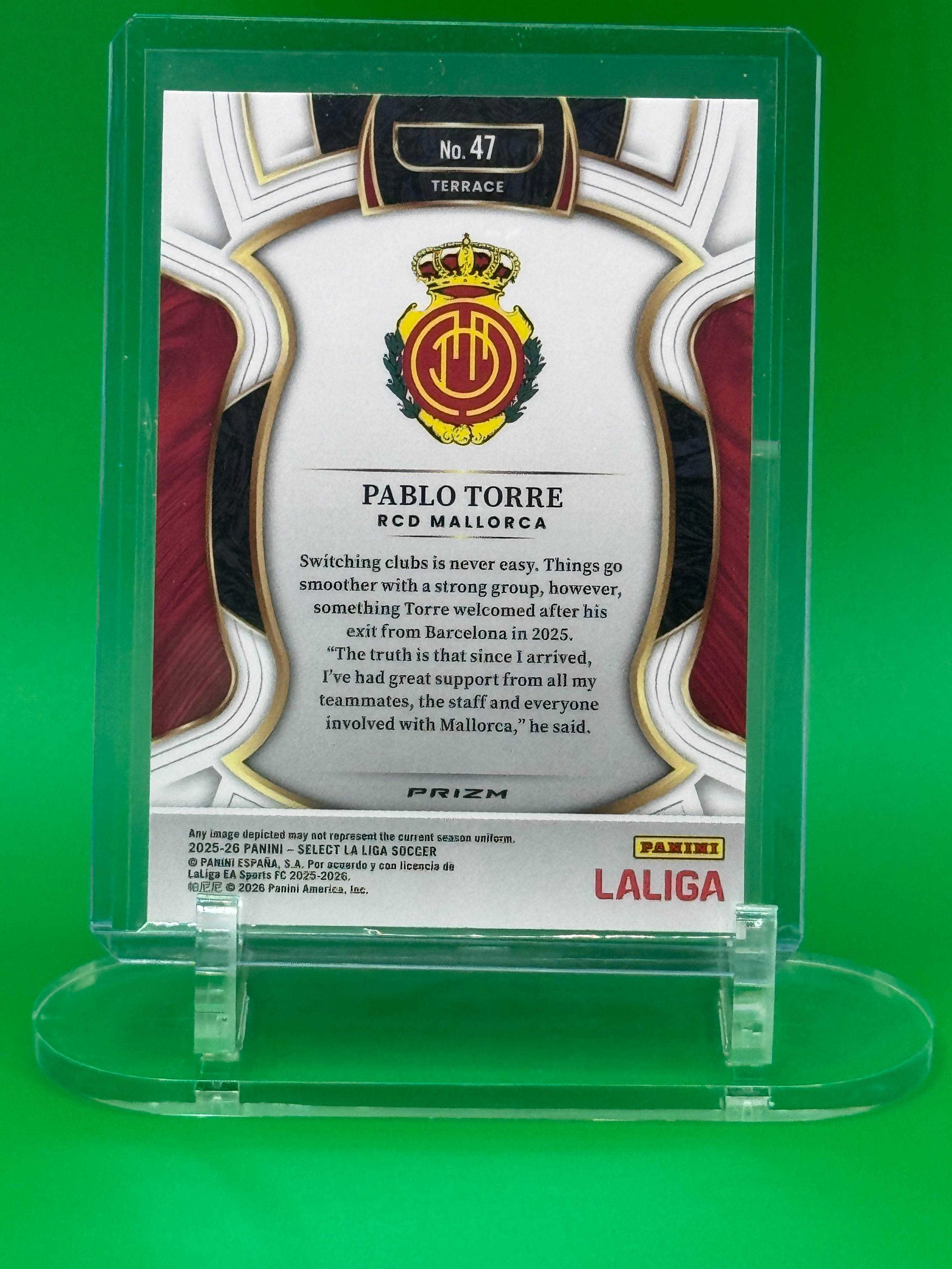 2025-26 Panini La Liga White Sparkle -Limited Release PABLO TORRE Terrace RCD Mallorca EA Sports