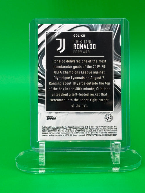 2021 Topps Chrome UEFA Champions League Cristiano Ronaldo Golazo Refractor Insert Juventus