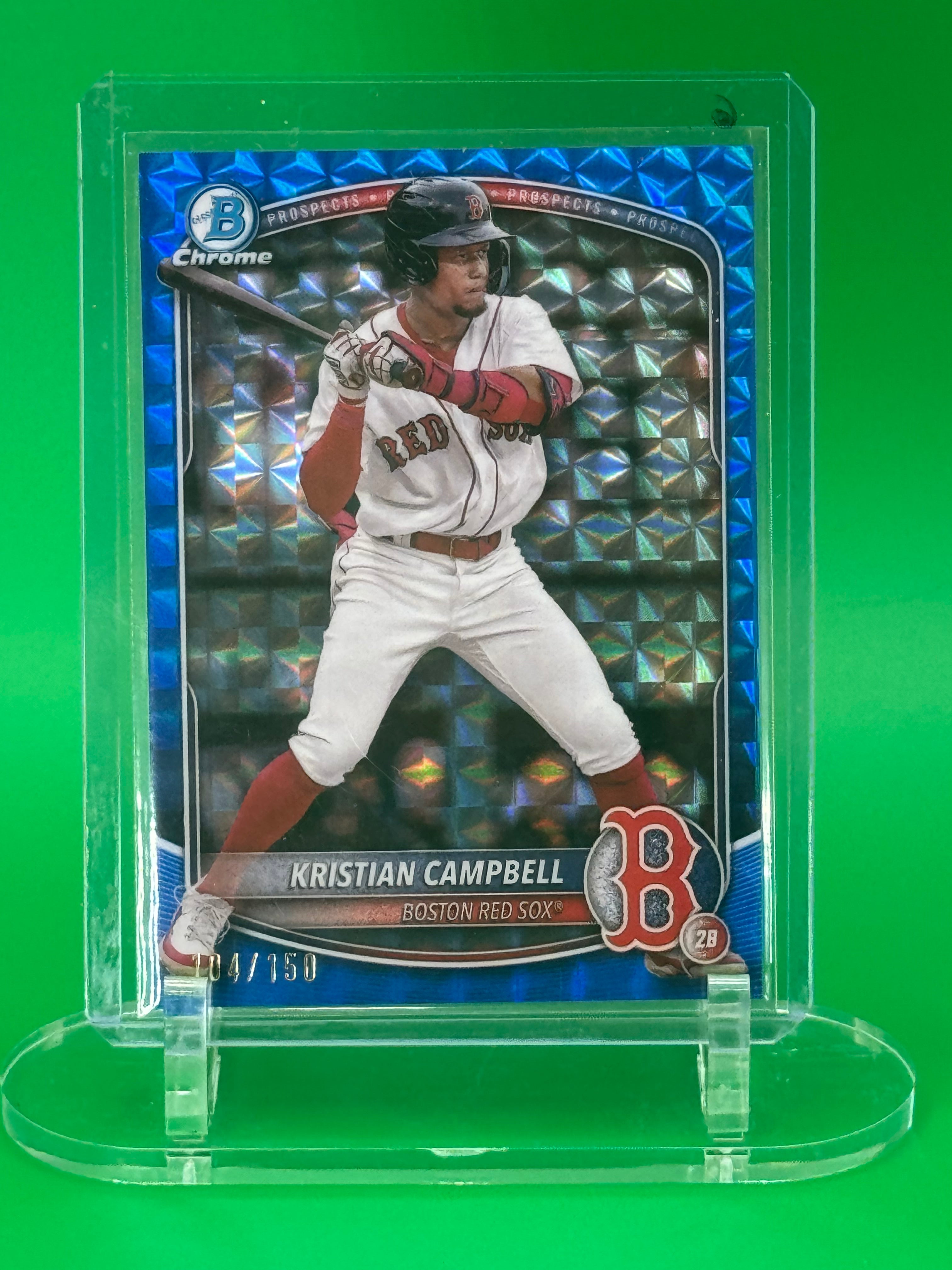 2025 Bowman Chrome Kristian Campbell Blue Refractor #104/150 Boston Red Sox