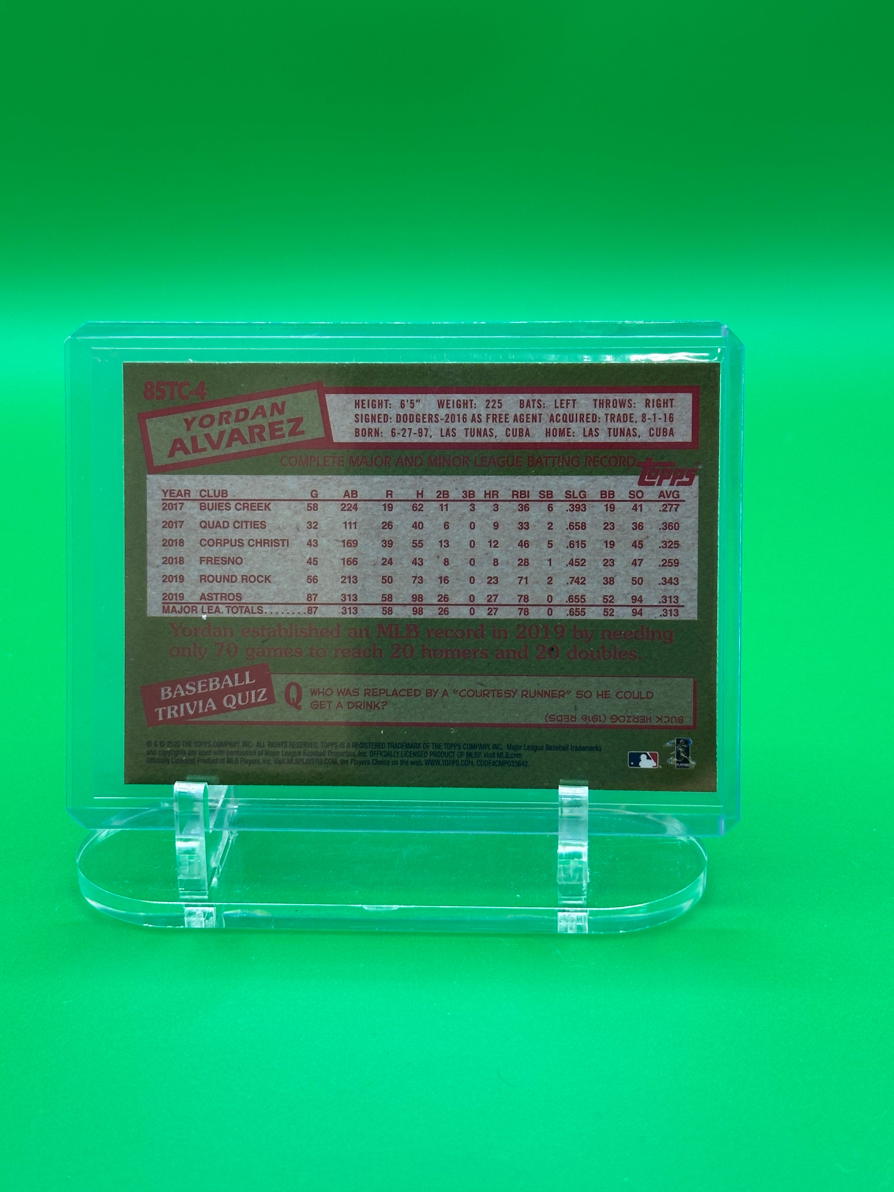 Yordan Alvarez 2020 Topps 35th Anniversary Refractor Baseball Card