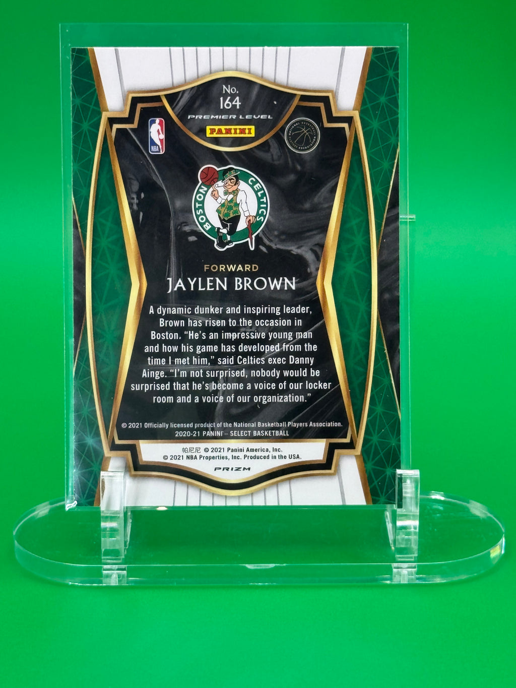 2021 Panini Select Jaylen Brown Premier Level Refractor Boston Celtics