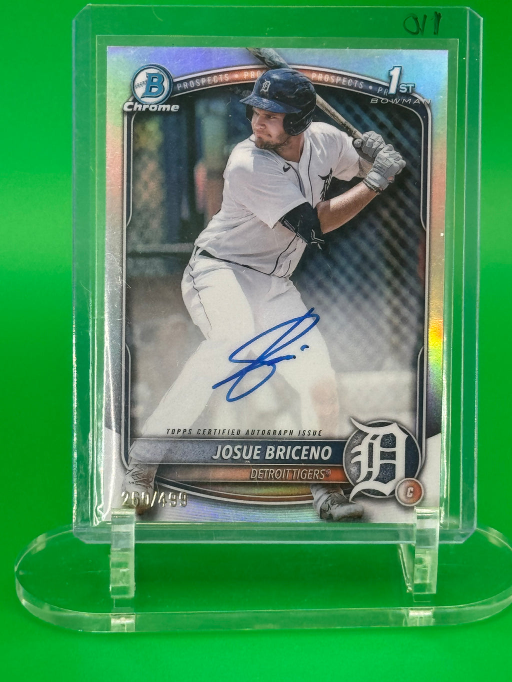 2025 Bowman Chrome 1st Bowman JOSUE BRICENO Auto Refractor /499 Detroit Tigers Prospect