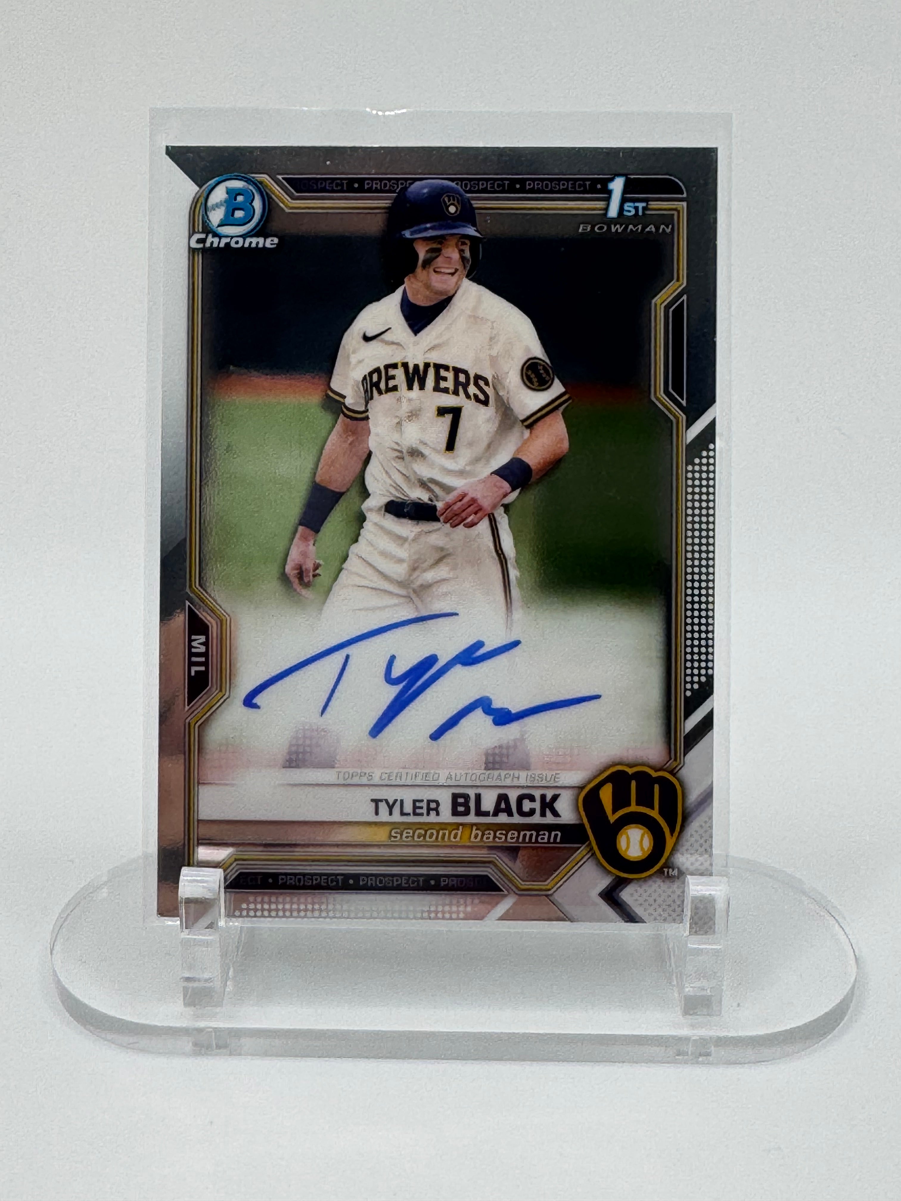 2021 Tyler Black Bowman Chrome- 1st Bowman Auto Milwaukee Brewers