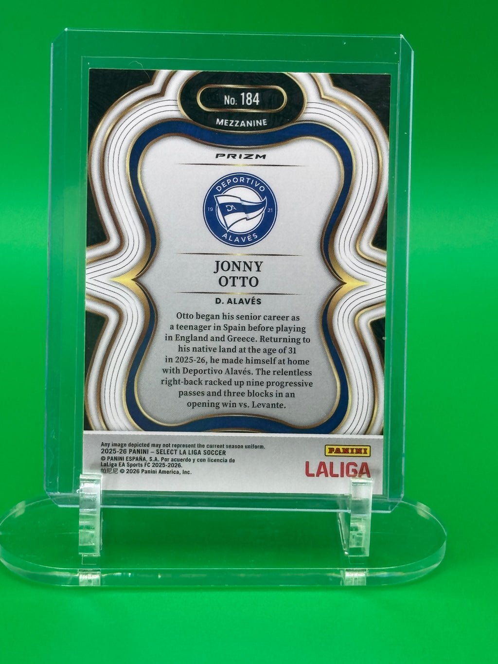 2025-26 Panini Select La Liga White Sparkle Limited Release JONNY OTTO Mezzanine Deportivo Alavés EA Sports FC
