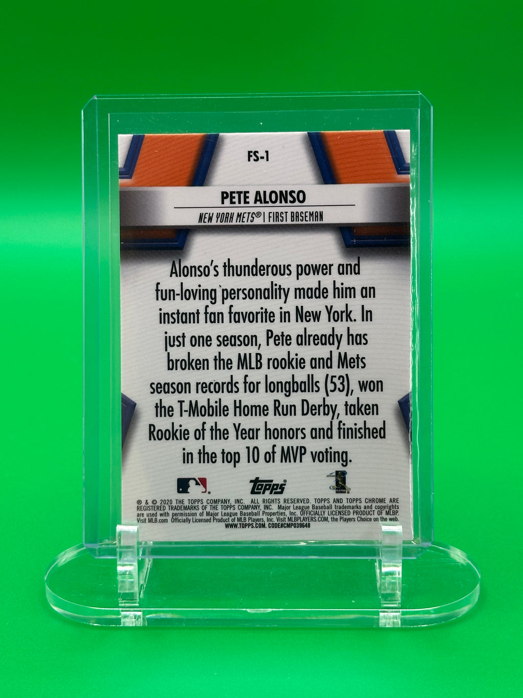 Pete Alonso 2021 Topps Chrome Future Stars Refractor Insert Baseball Card