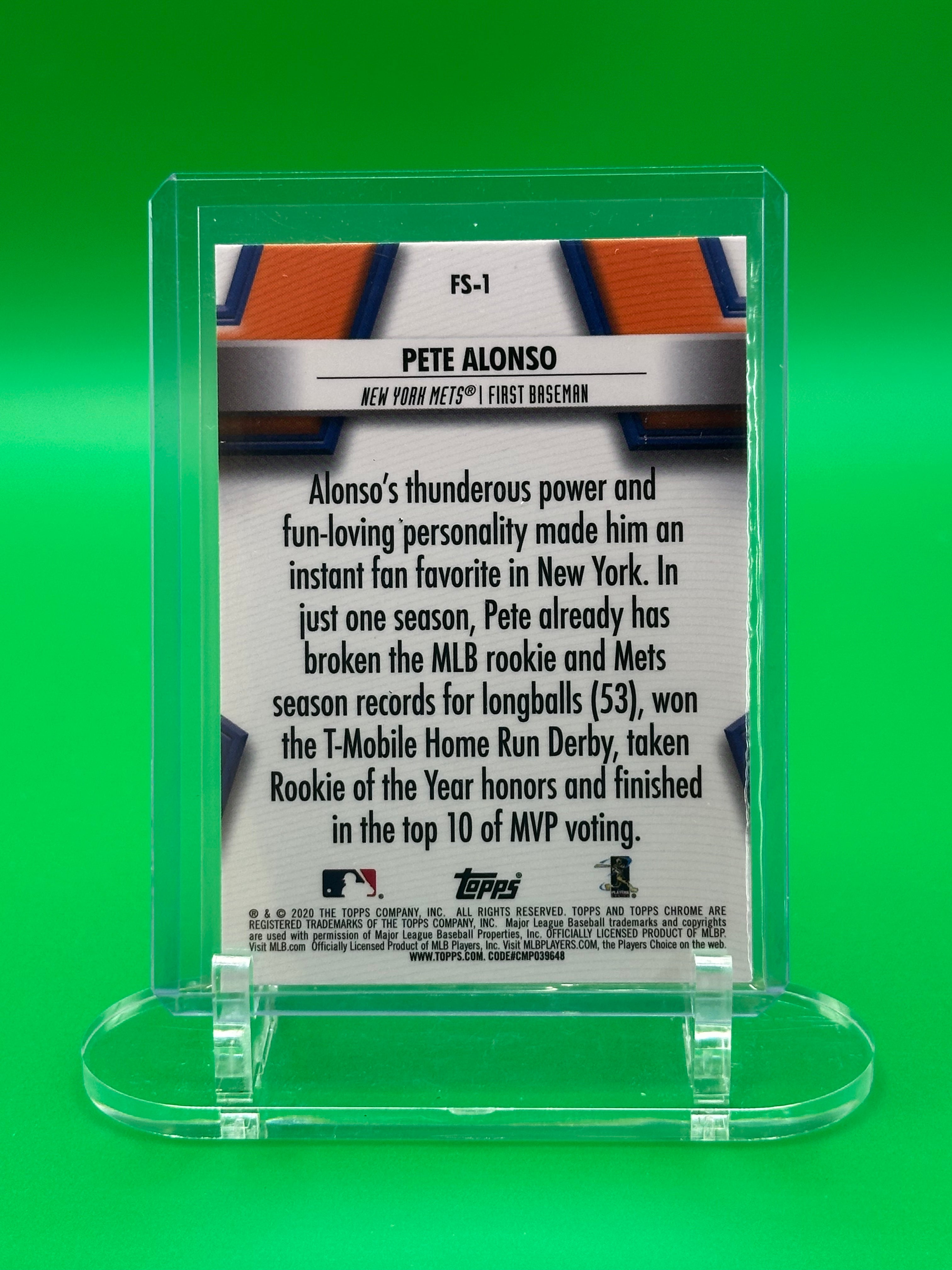 Pete Alonso 2021 Topps Chrome Future Stars Refractor Insert Baseball Card