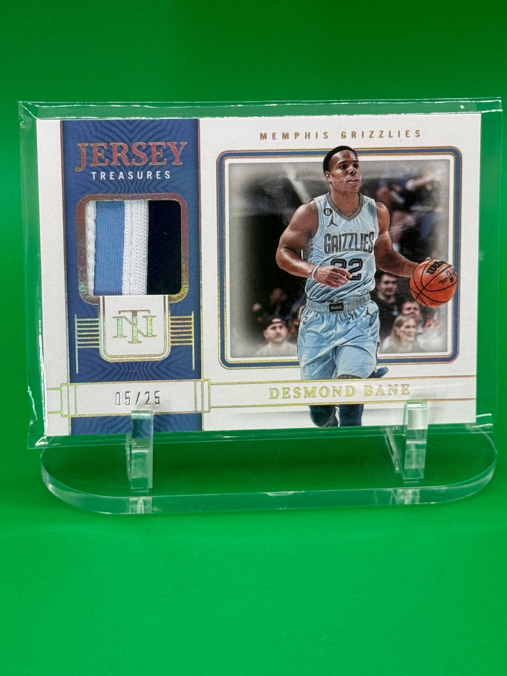 2022-23 Panini National Treasures Desmond Bane Jersey Treasures Patch 05/25 Memphis Grizzlies