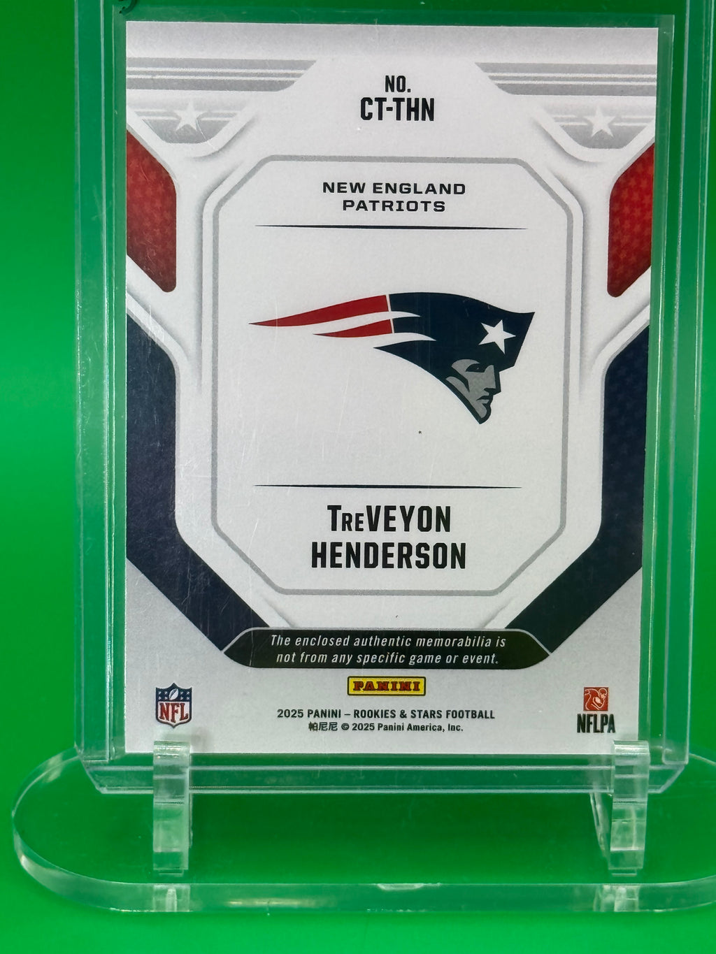 2025 Panini Rookie & Stars TreVeyon Henderson Cross Training Dual Patch Rookie RC