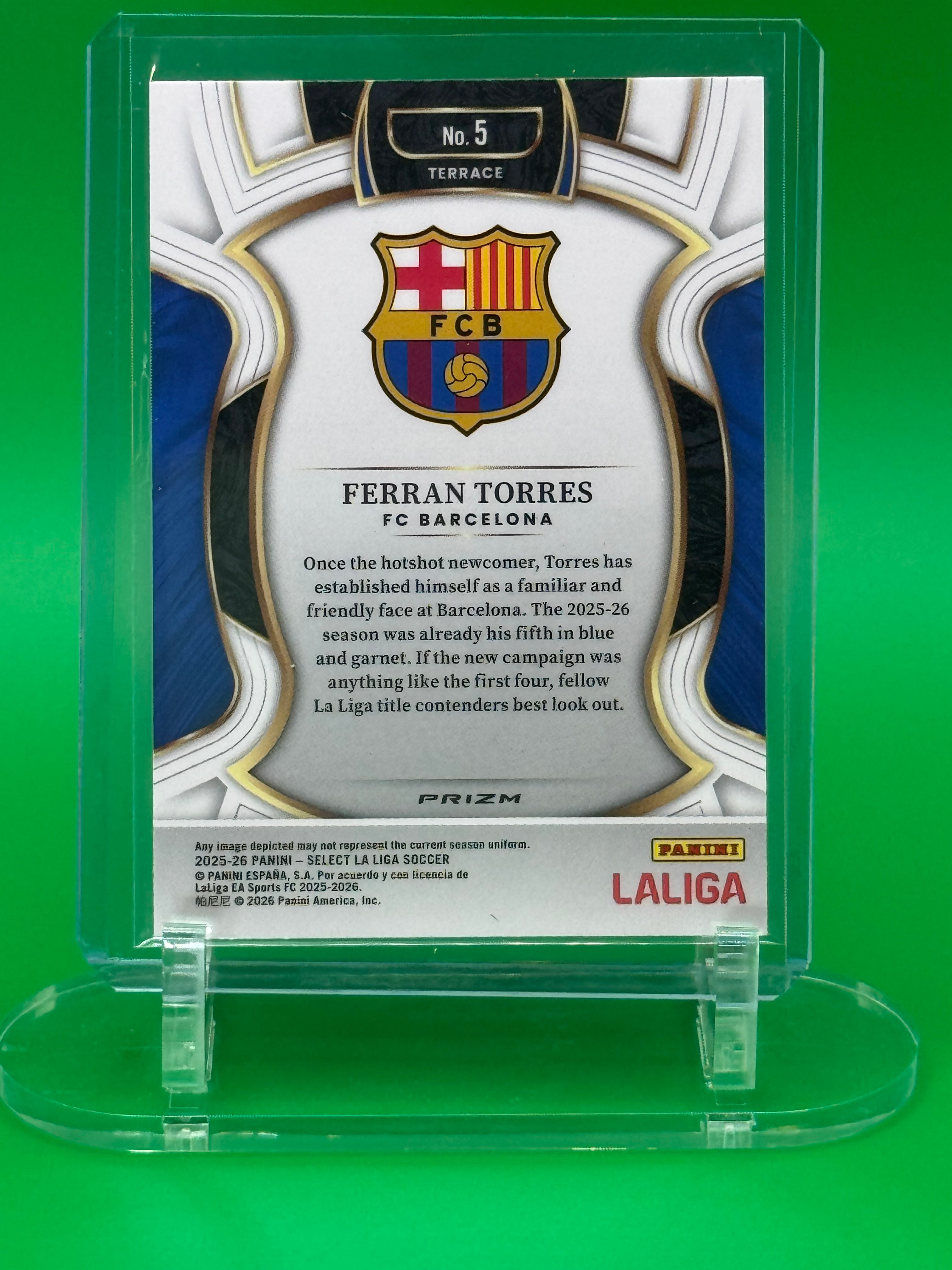 2025-26 Panini La Liga White Sparkle-Limited Release  FERRAN TORRES Terrace FC Barcelona EA Sports