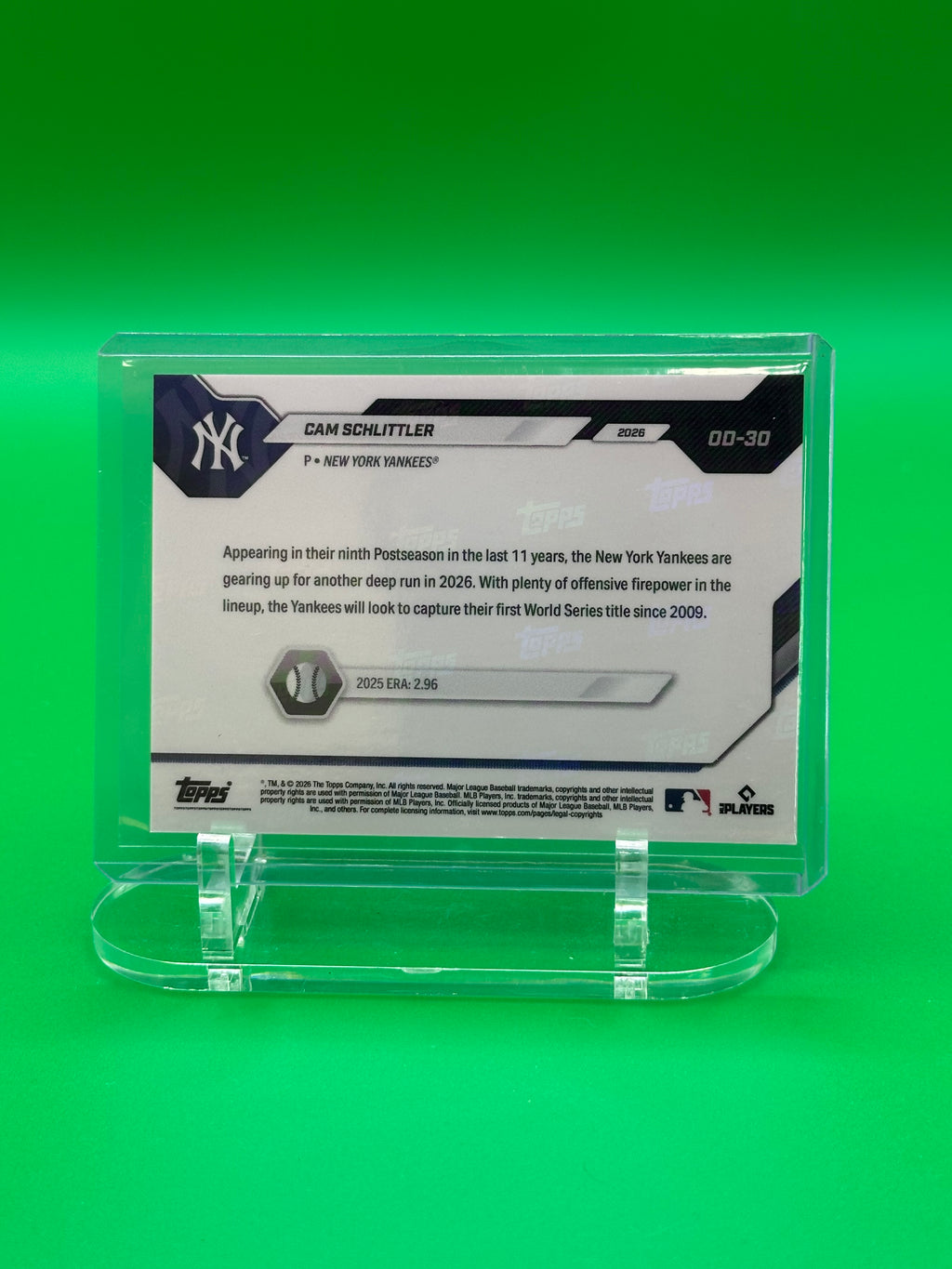 Cam Schlittler 2026 Topps Now Road To Opening Day Rookie Baseball Card