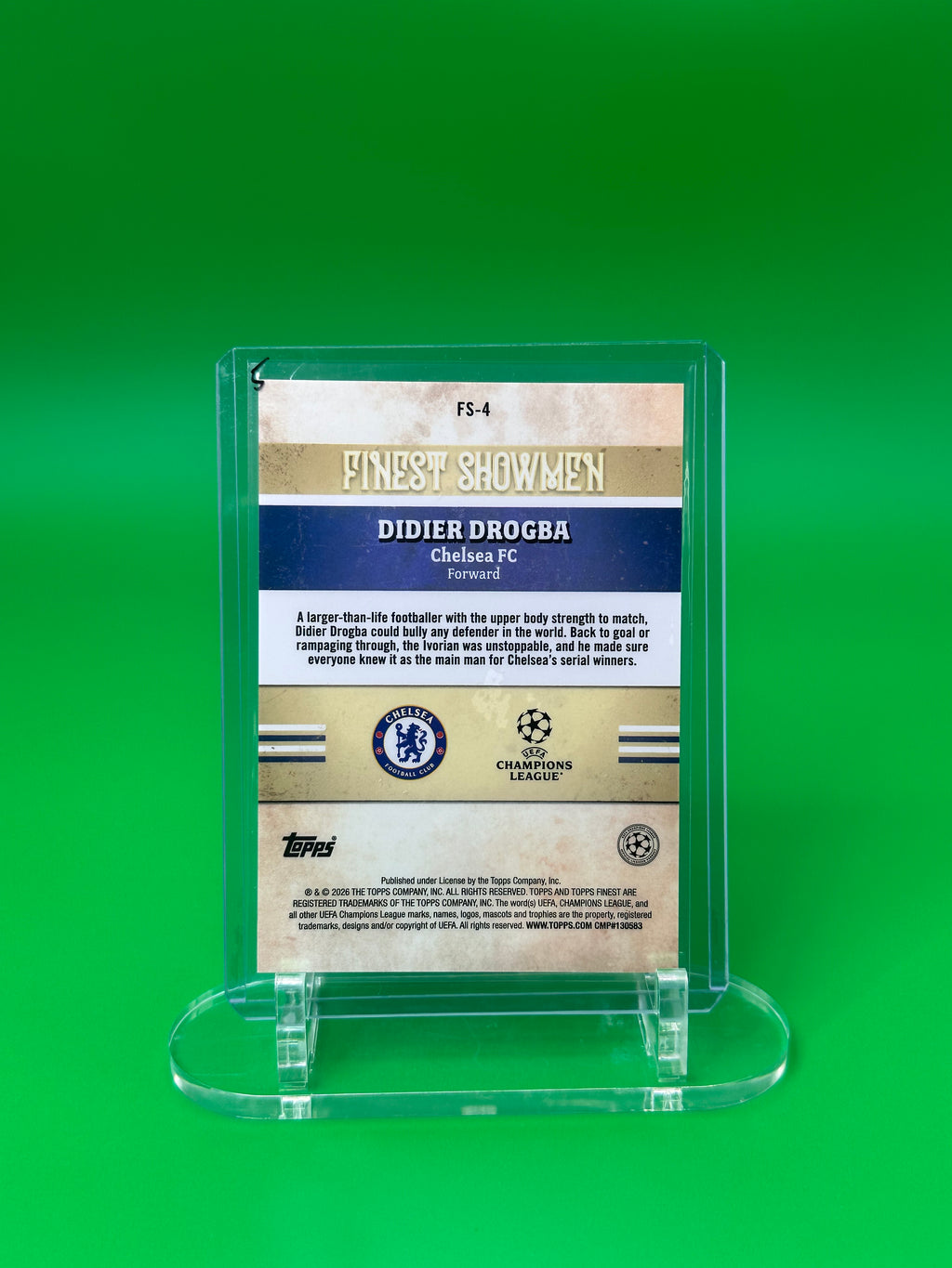 2026 Topps Finest UEFA Didier Drogba Finest Showmen Refractor