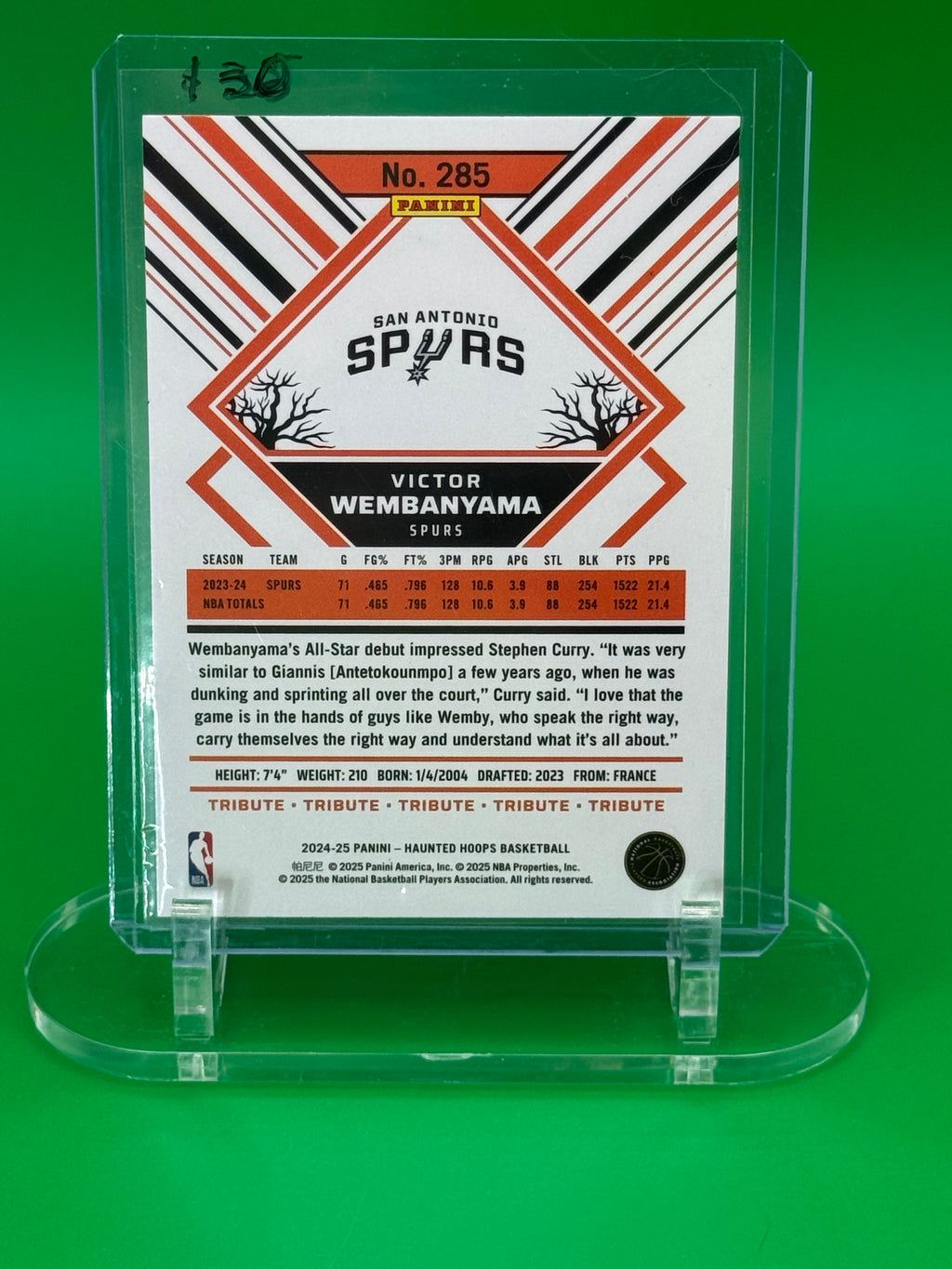 2024-25 Panini Victor Wembanyama NBA Hoops Spider Web Parallel Spurs