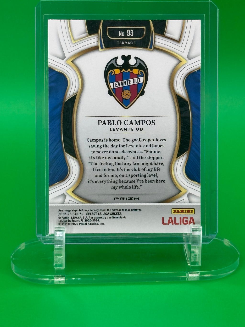 2025-26 Panini La Liga White Sparkle-Limited Release PABLO CAMPOS Terrace Levante UD EA Sports FC