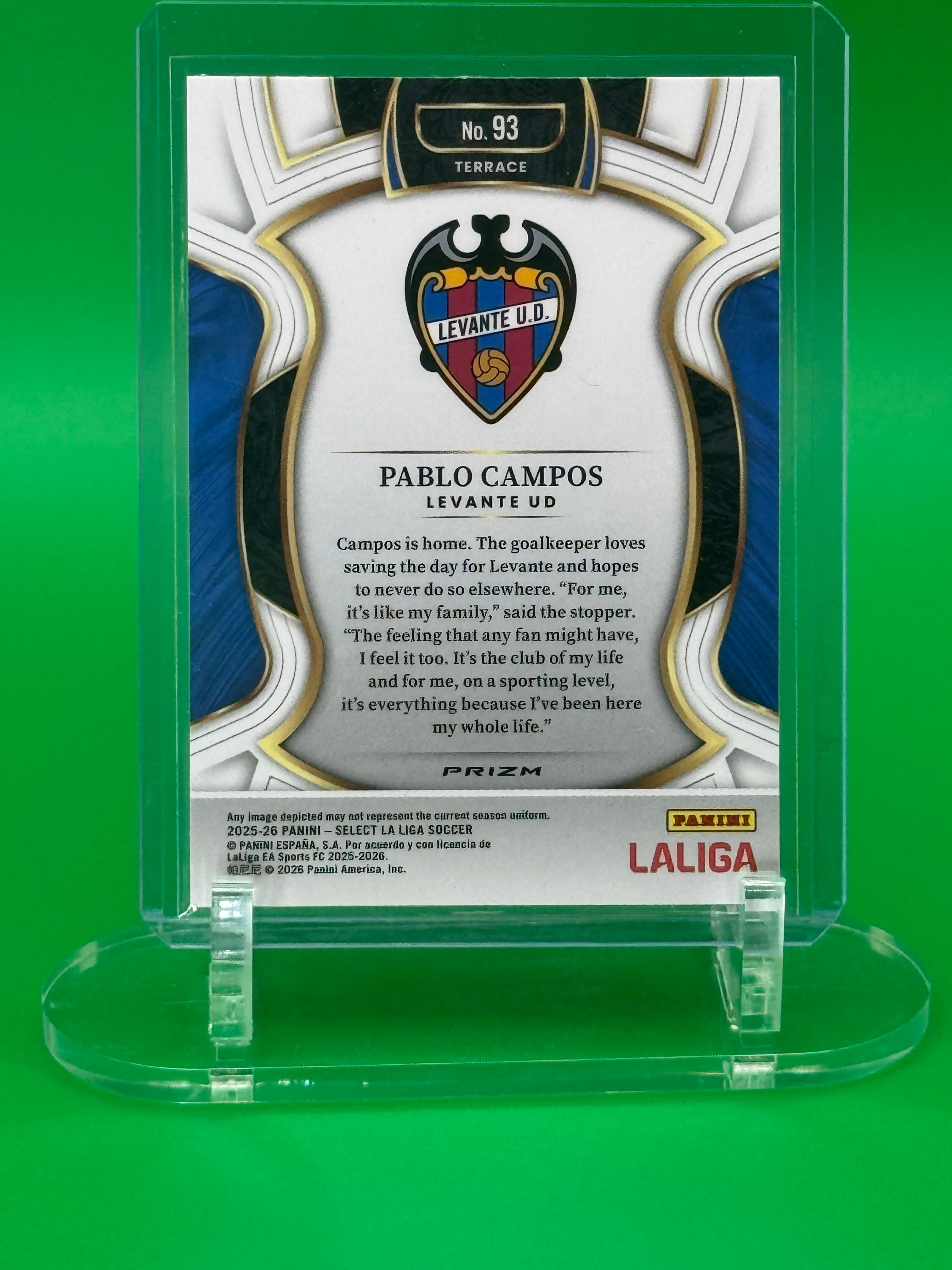 2025-26 Panini La Liga White Sparkle-Limited Release PABLO CAMPOS Terrace Levante UD EA Sports FC