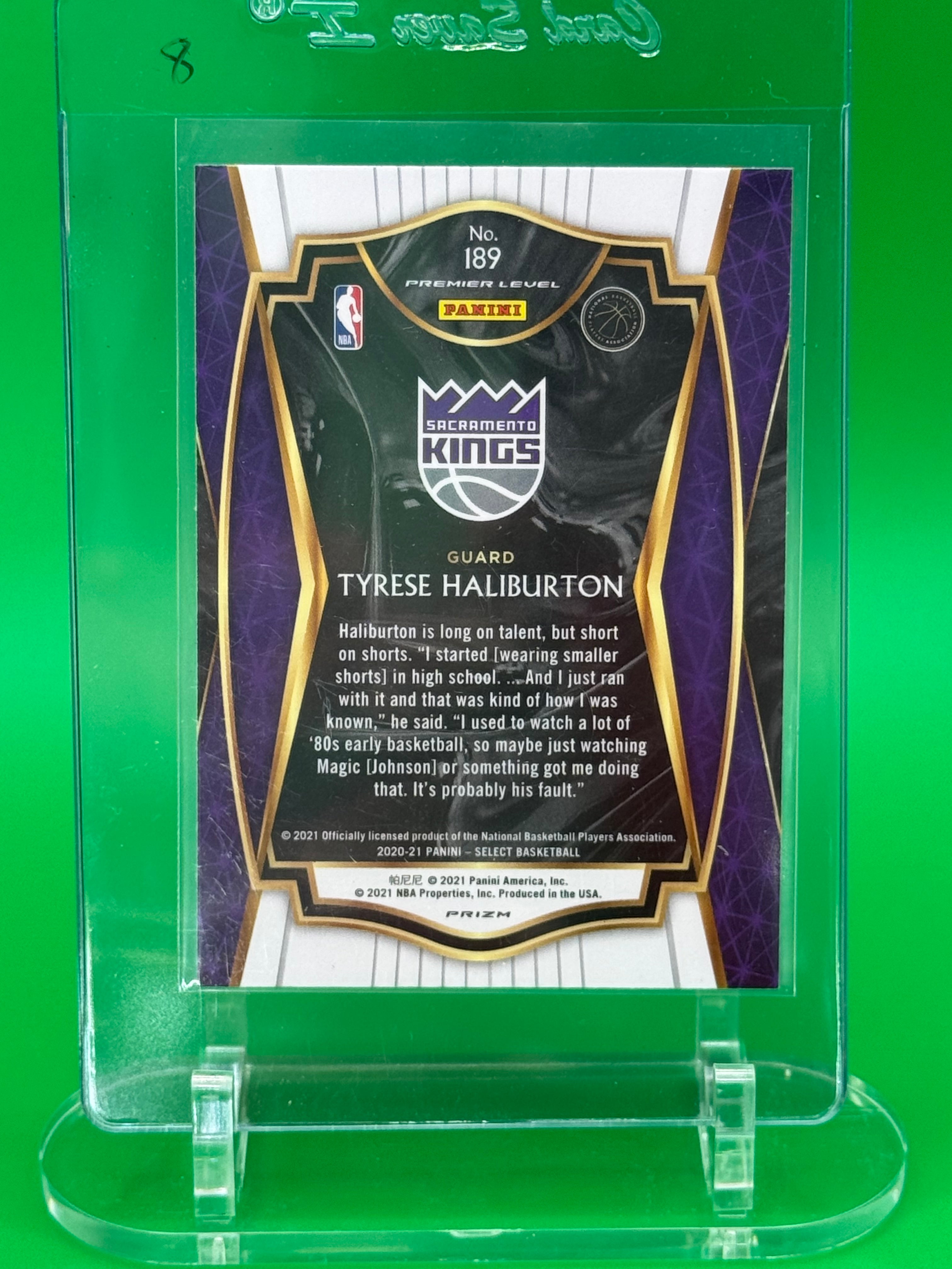 2021 Panini Select Cracked Ice-Premier Level Tyrese Haliburton RC Prizm Sacramento Kings