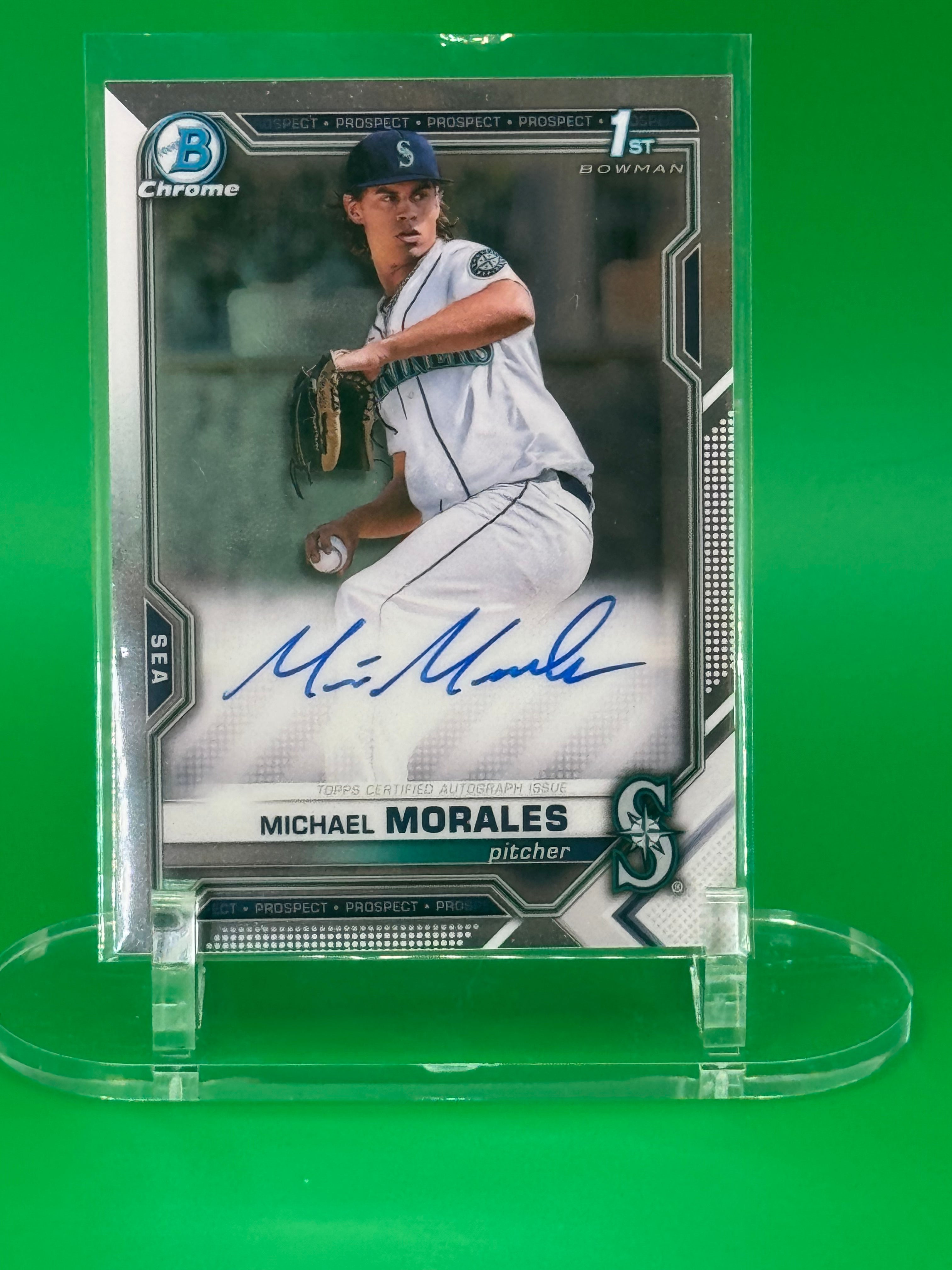 2021 Bowman Chrome Michael Morales First Bowman Auto Seattle Mariners