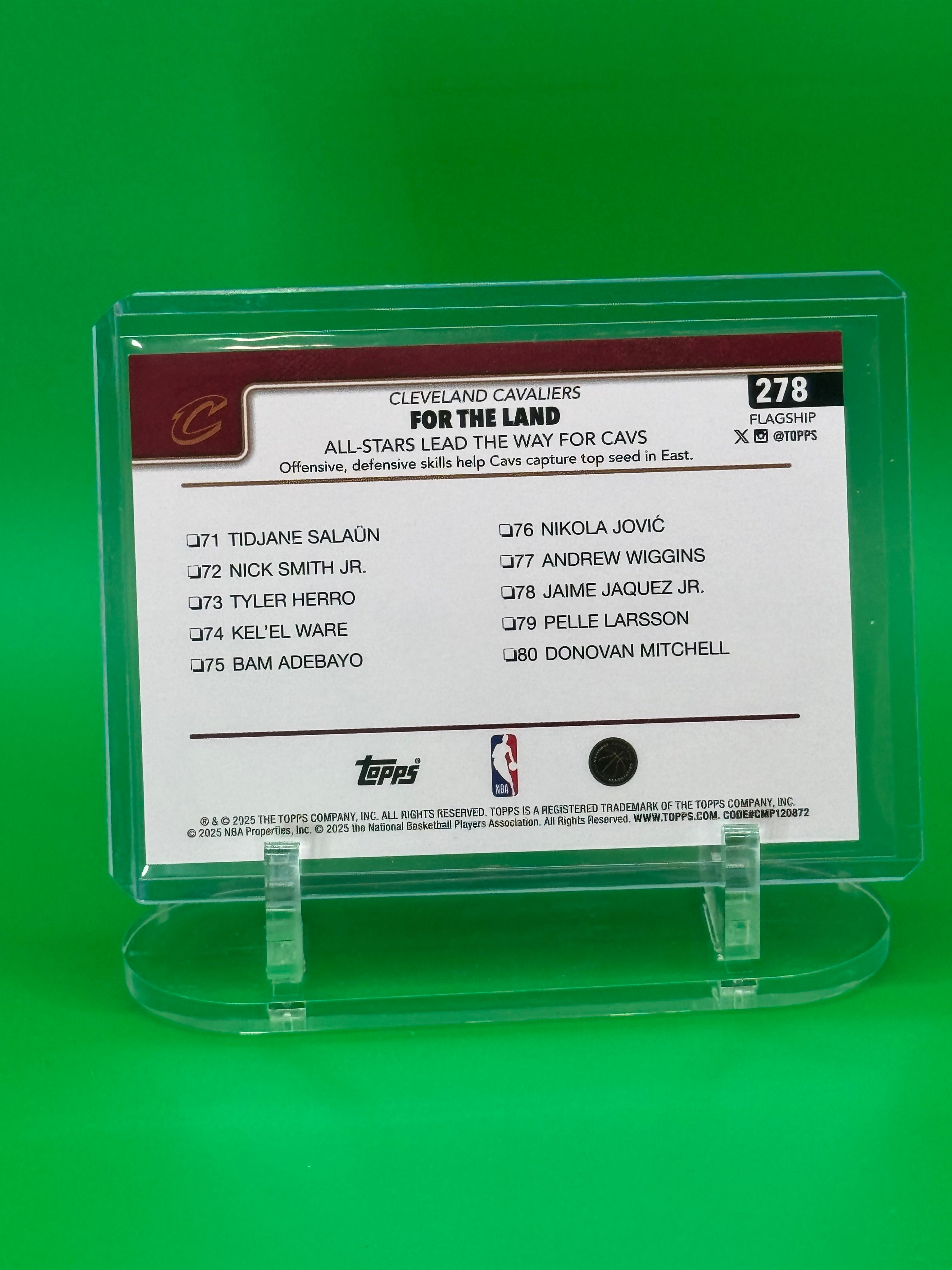 2025 Topps Cleveland Cavaliers “FOR THE LAND” GOLD 1/1 Mitchell/Allen NBA