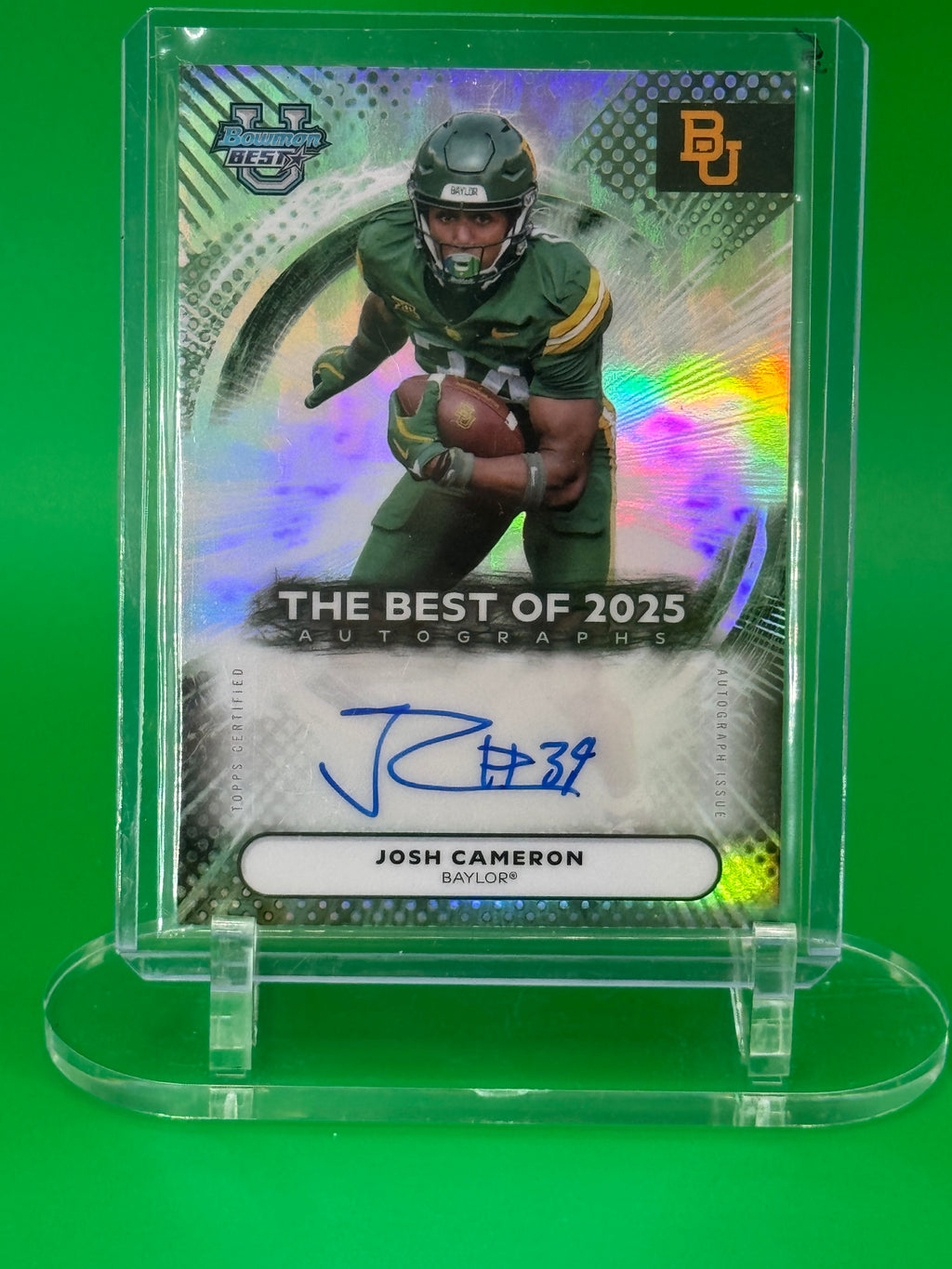 2025 Bowman Best U Josh Cameron Auto Refractor Baylor Bears