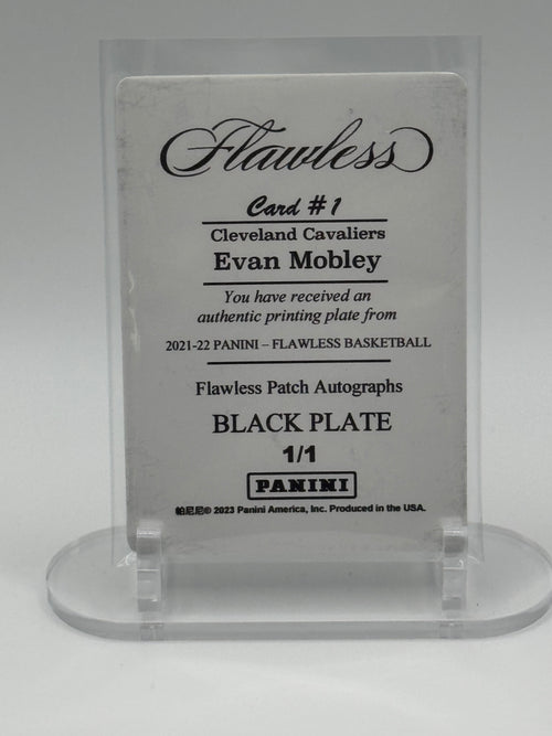 2021-22 Panini Flawless Basketball Evan Mobley Black Printing Plate 1/1 Rookie Cavaliers