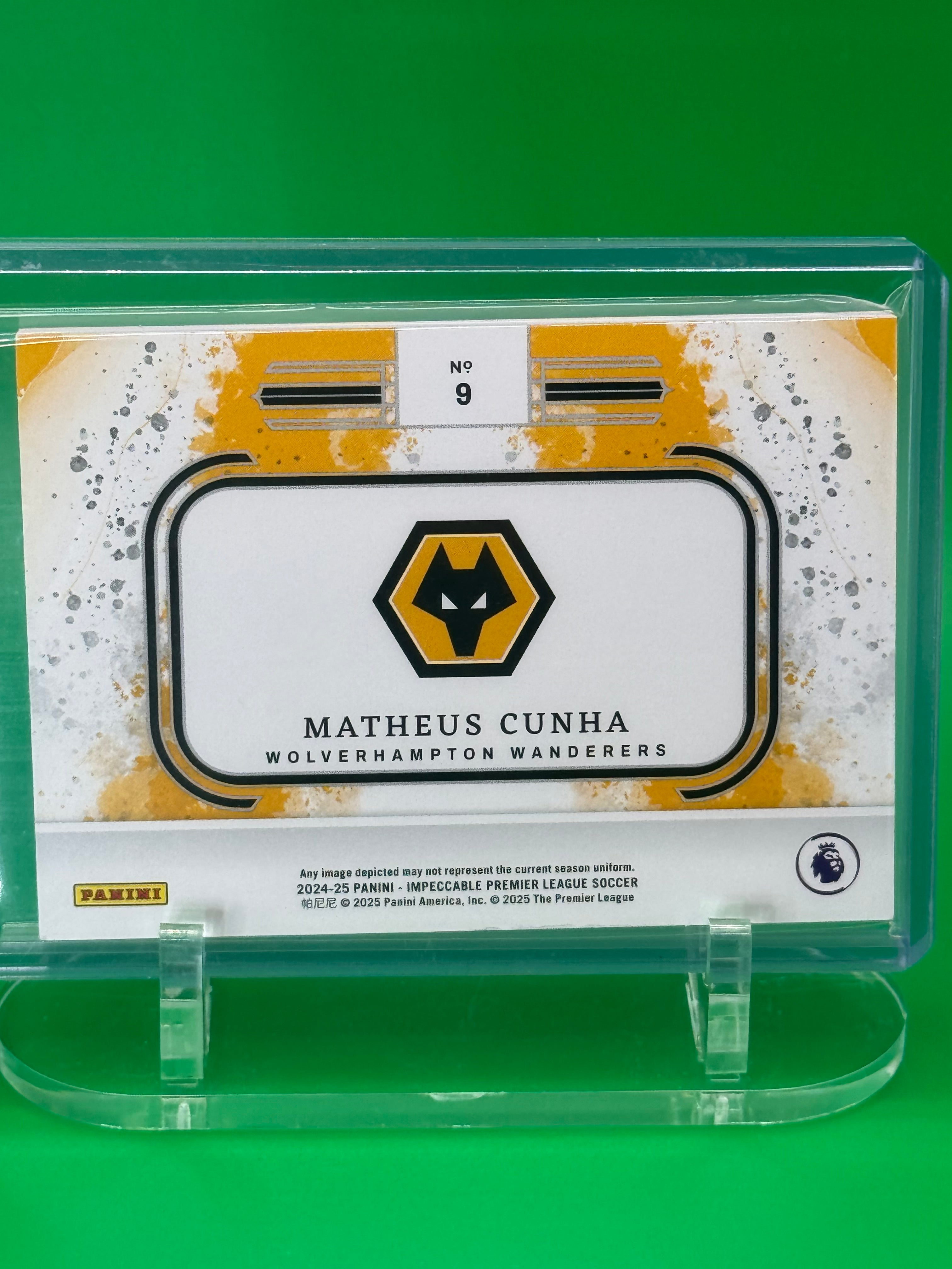 2024-25 Panini Impeccable Matheus Cunha Silver Bar 35/39 Wolves