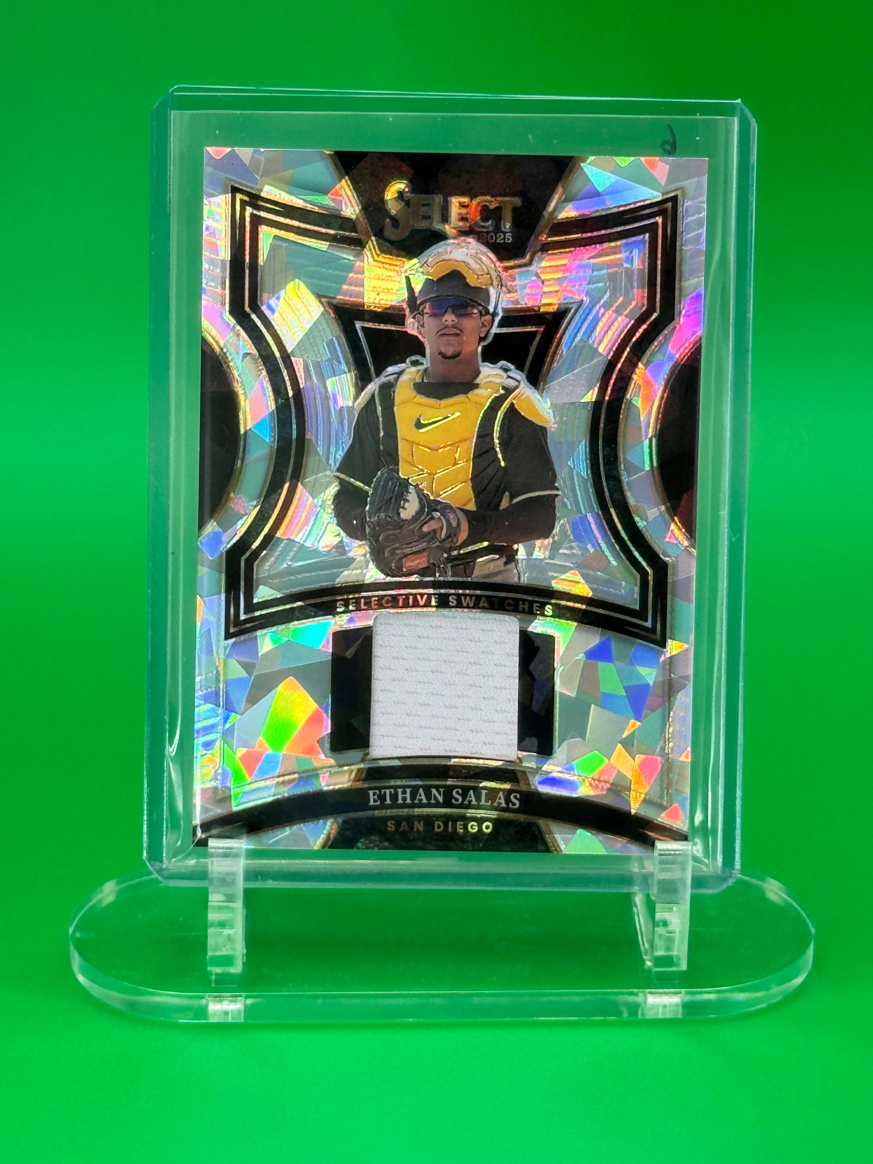 2025 Panini Select ETHAN SALAS Selective Swatches Silver Prizm Patch Padres