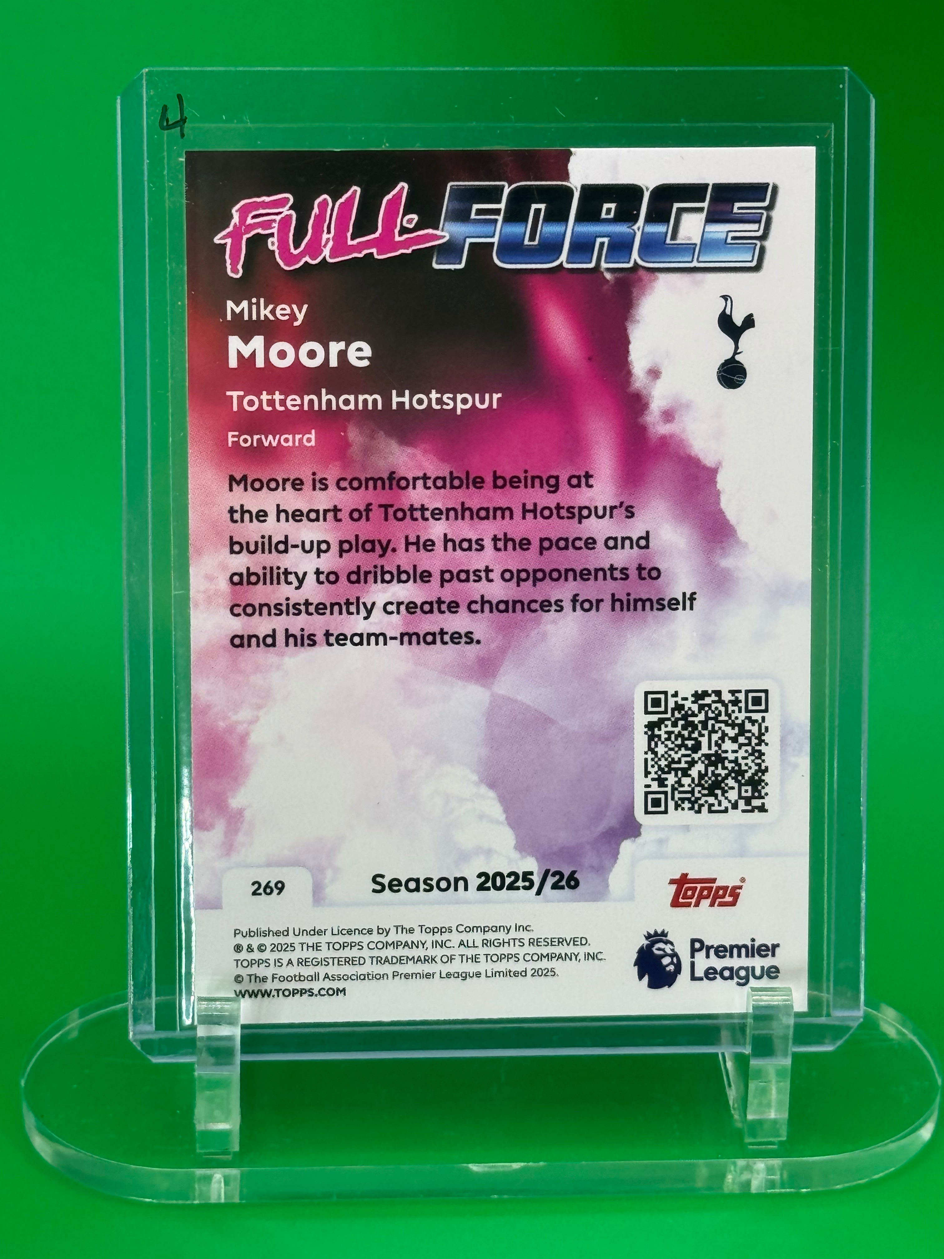 2025 Topps Mikey Moore Full Force Refractor Insert Tottenham