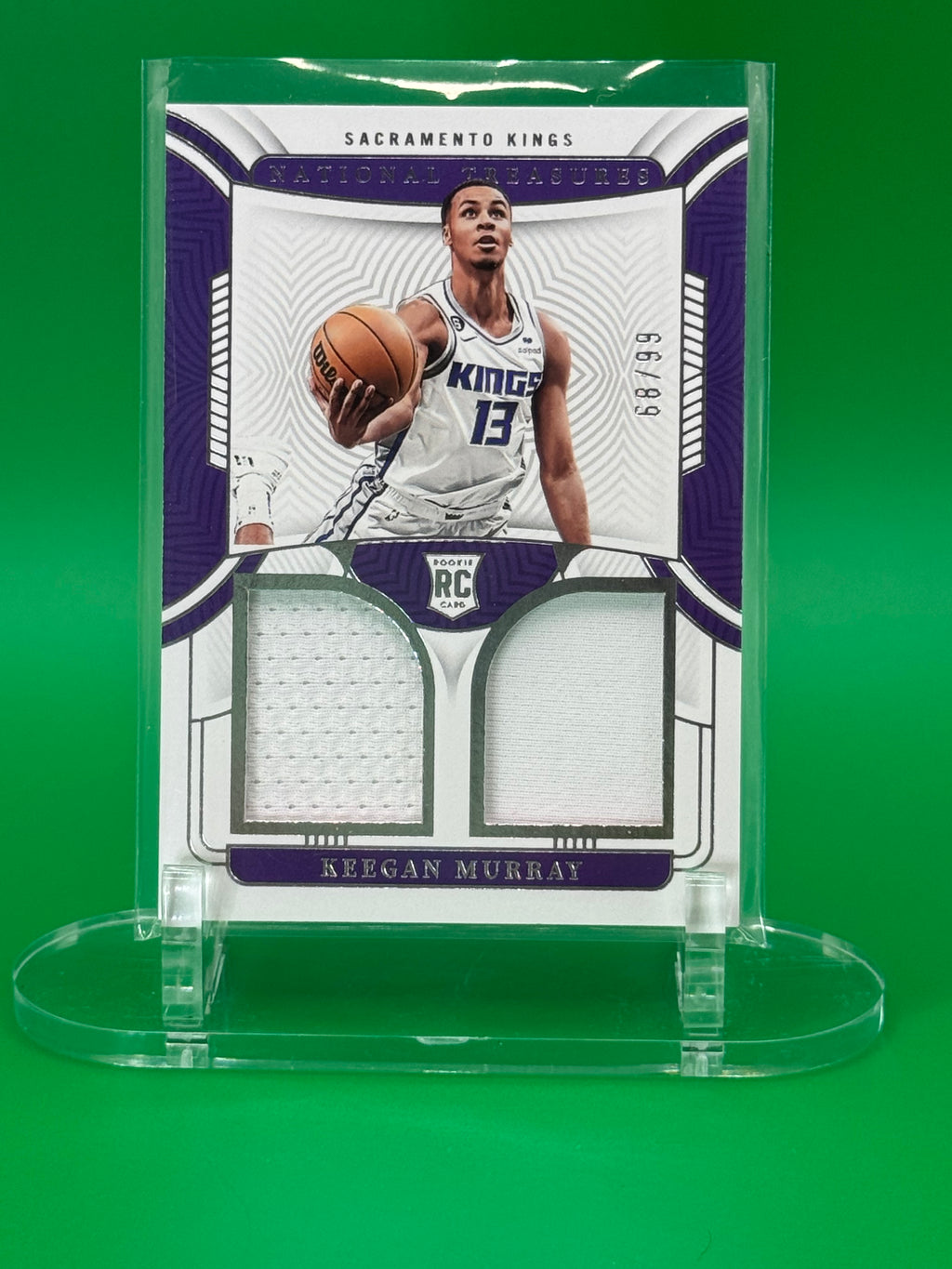 2022-23 Panini National Treasures Keegan Murray Rookie Patch 68/99 Sacramento Kings