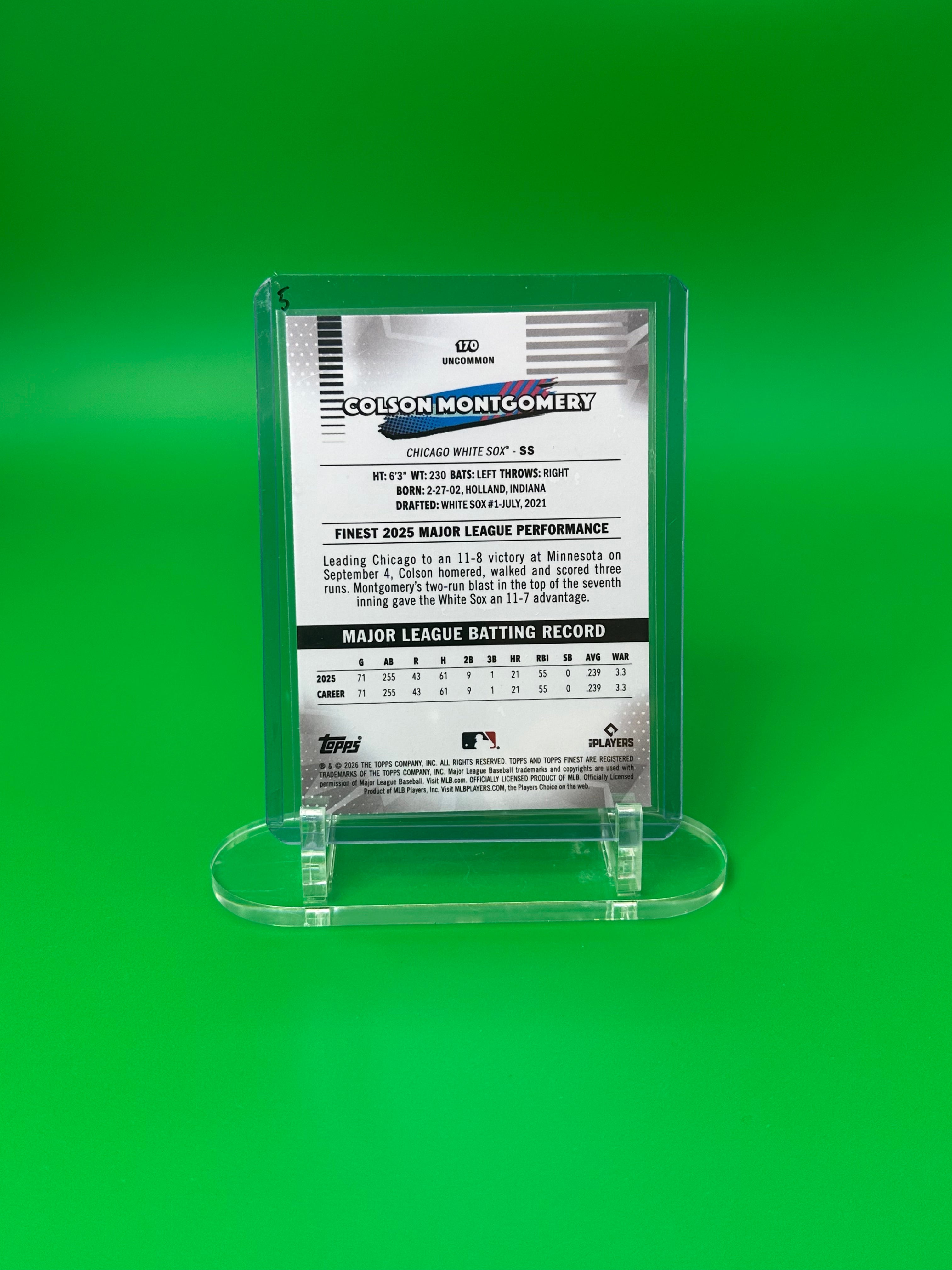 2026 Topps Finest Colson Montgomery Uncommon X-Fractor RC