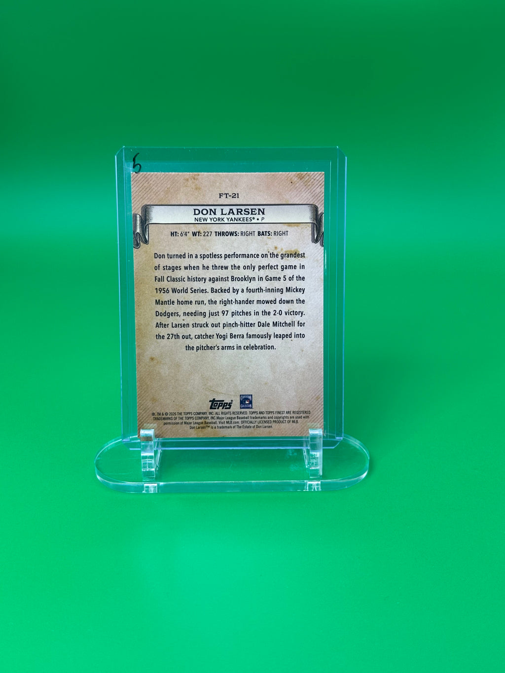 2026 Topps Finest Don Larsen Timelines Insert