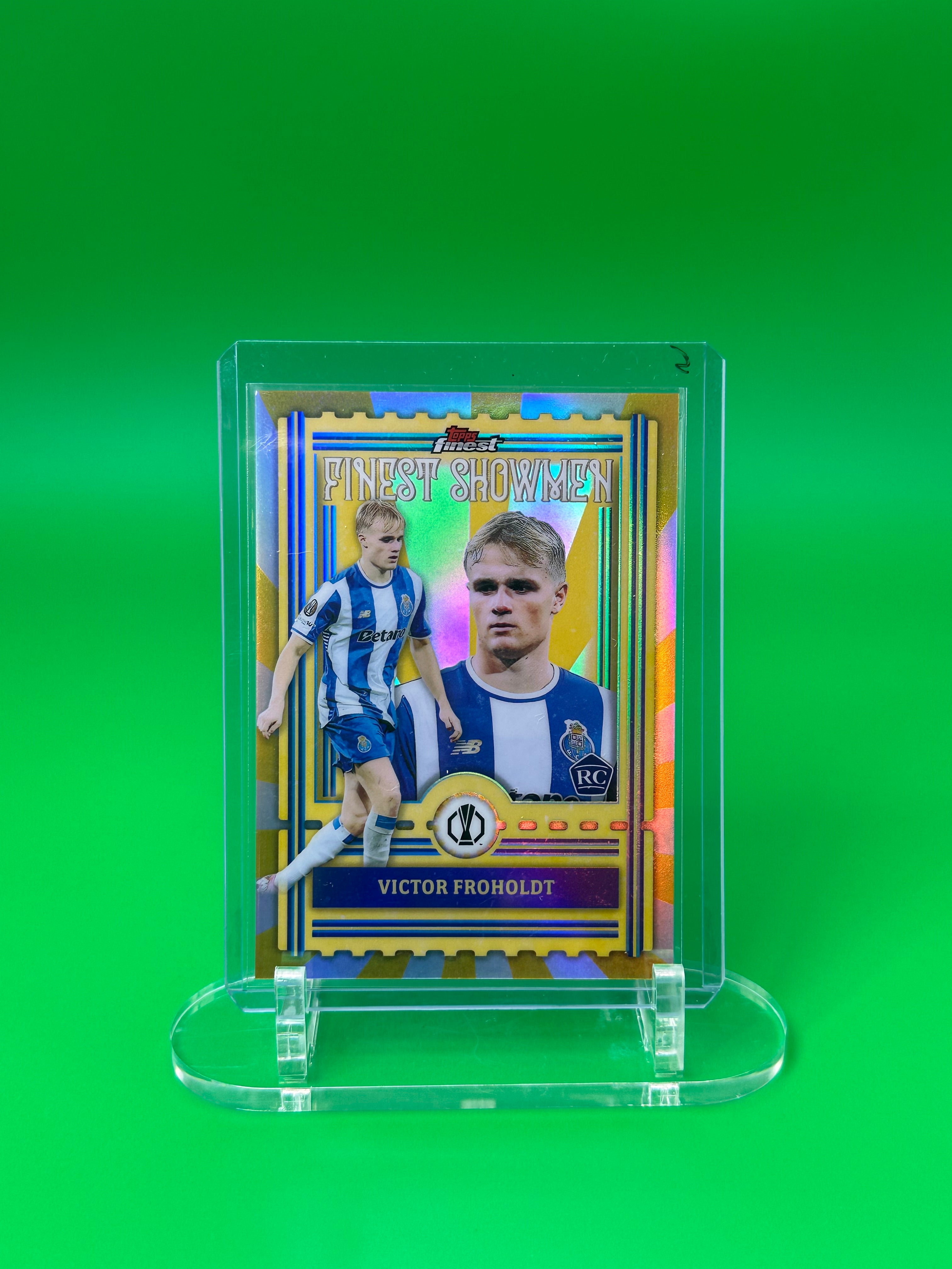 2025-26 Topps Finest UEFA Victor Froholdt Rookie Finest Showmen Refractor