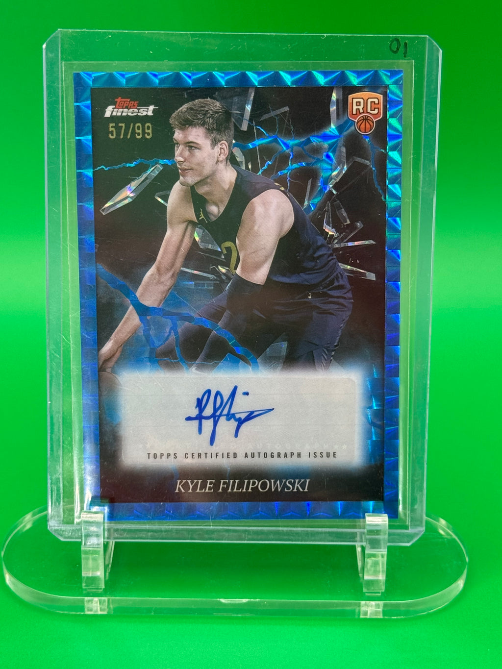 2024-25 Topps Finest Kyle Filipowski Auto Blue Refractor 57/99 Utah Jazz Rookie
