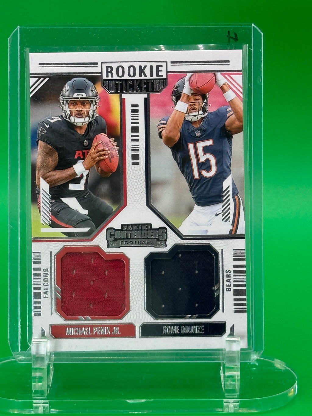 2024 Panini Contenders Rookie Ticket Michael Penix Jr. Rome Odunze Dual Rookie Patch