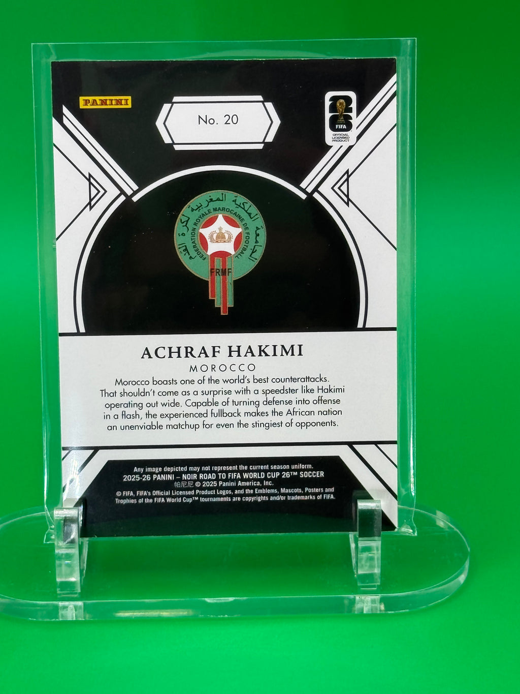 ACHRAF HAKIMI 2025 PANINI NOIR COPPER PARALLEL 33/99 MOROCCO